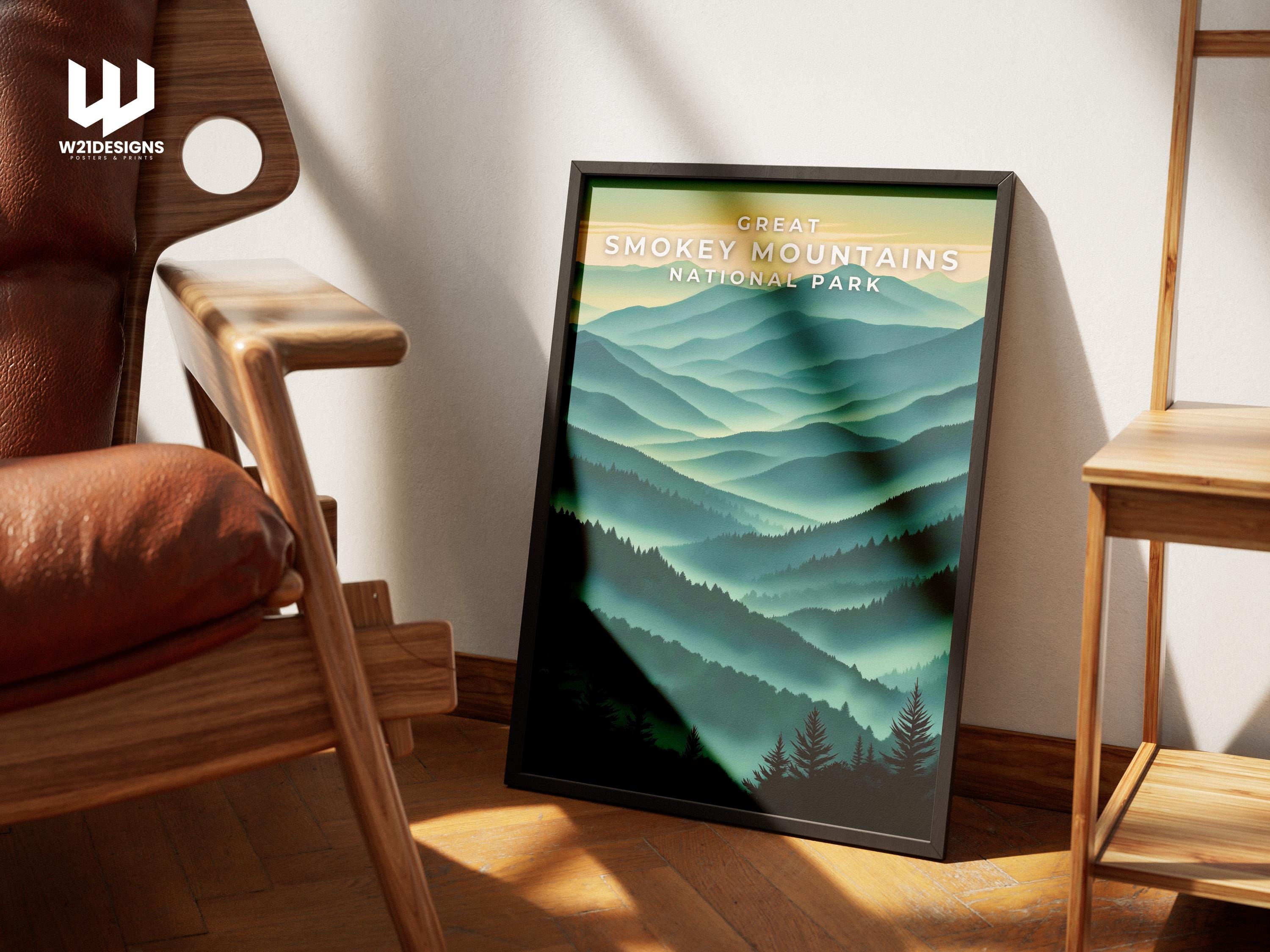 Smoky Mountains National Park Print: Vintage Travel Poster