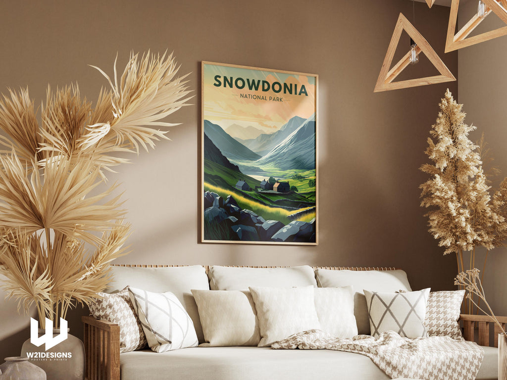 Snowdonia National Park Print: Vintage Wales Travel Poster