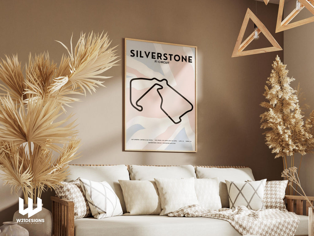 Silverstone F1 Circuit Poster: British Grand Prix Motorsport Art