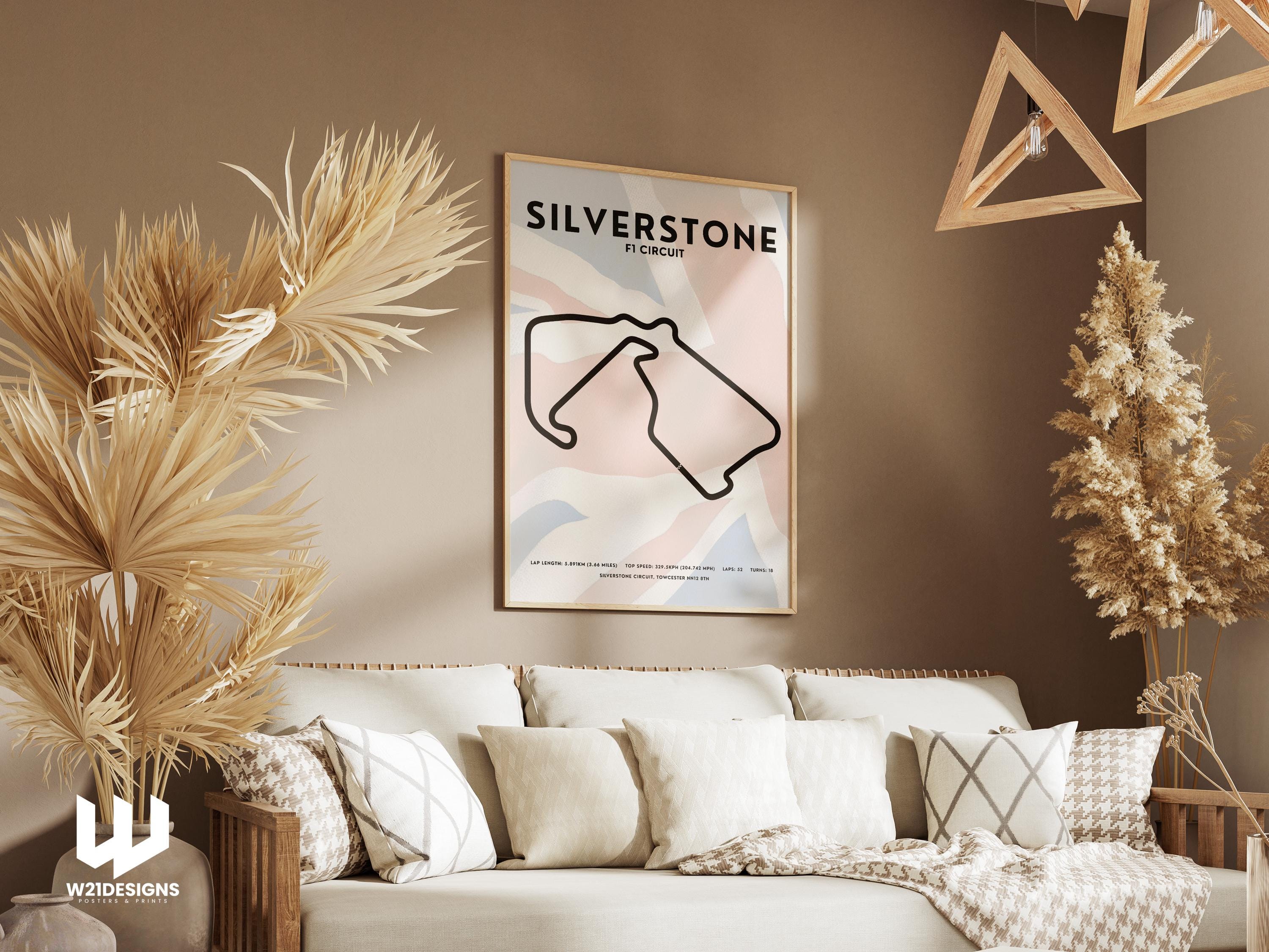 Silverstone F1 Circuit Poster: British Grand Prix Motorsport Art