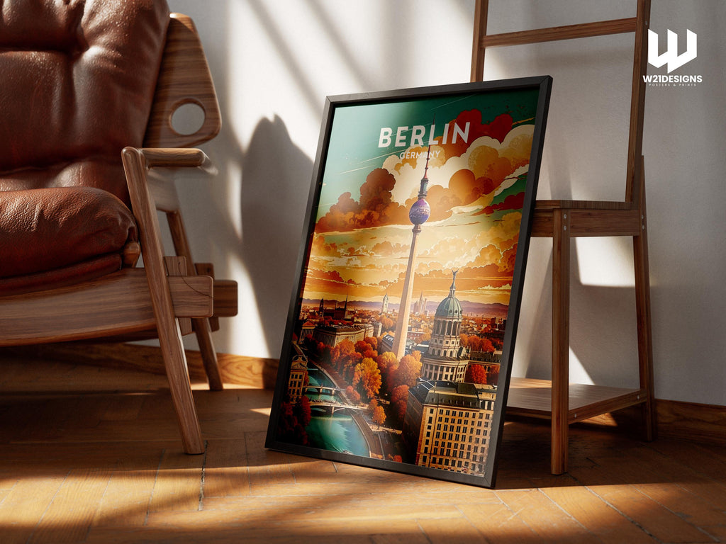 Berlin Cityscape Art Print: Modern Germany Travel Poster