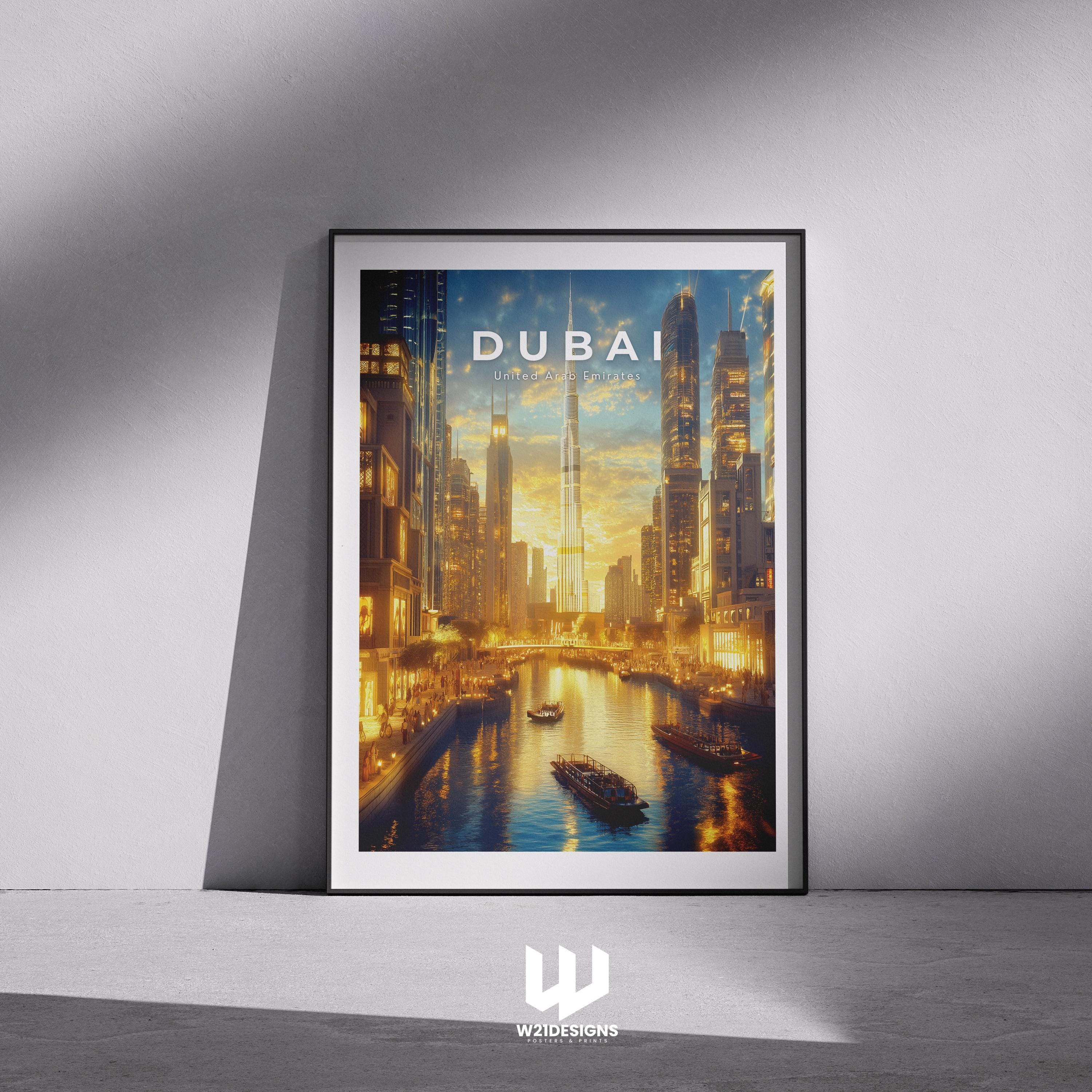 Dubai Skyline Print: Burj Khalifa, Modern Cityscape Wall Art