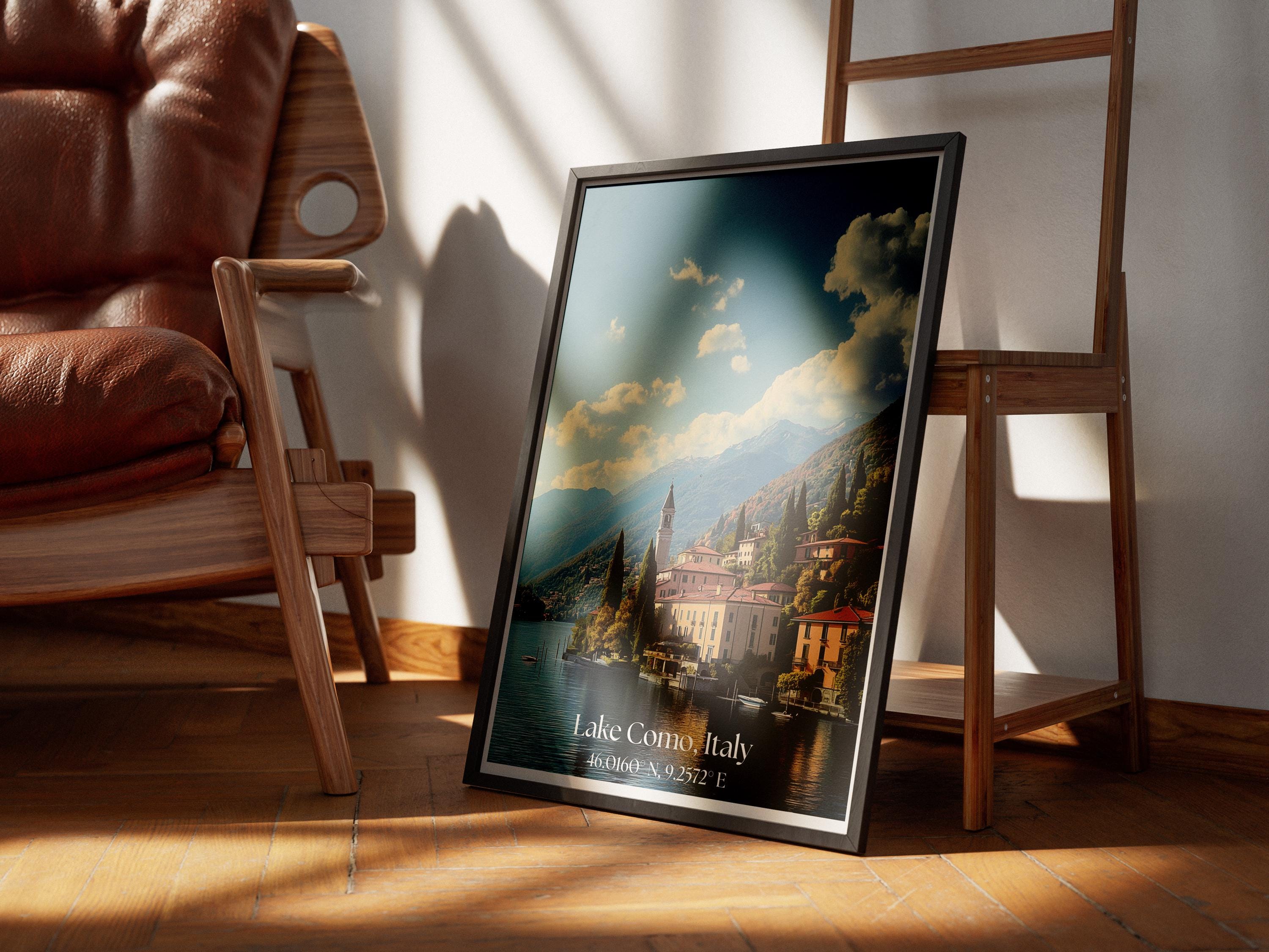 Lake Como Italy Poster: Vintage Travel Print, Italian Landscape Art