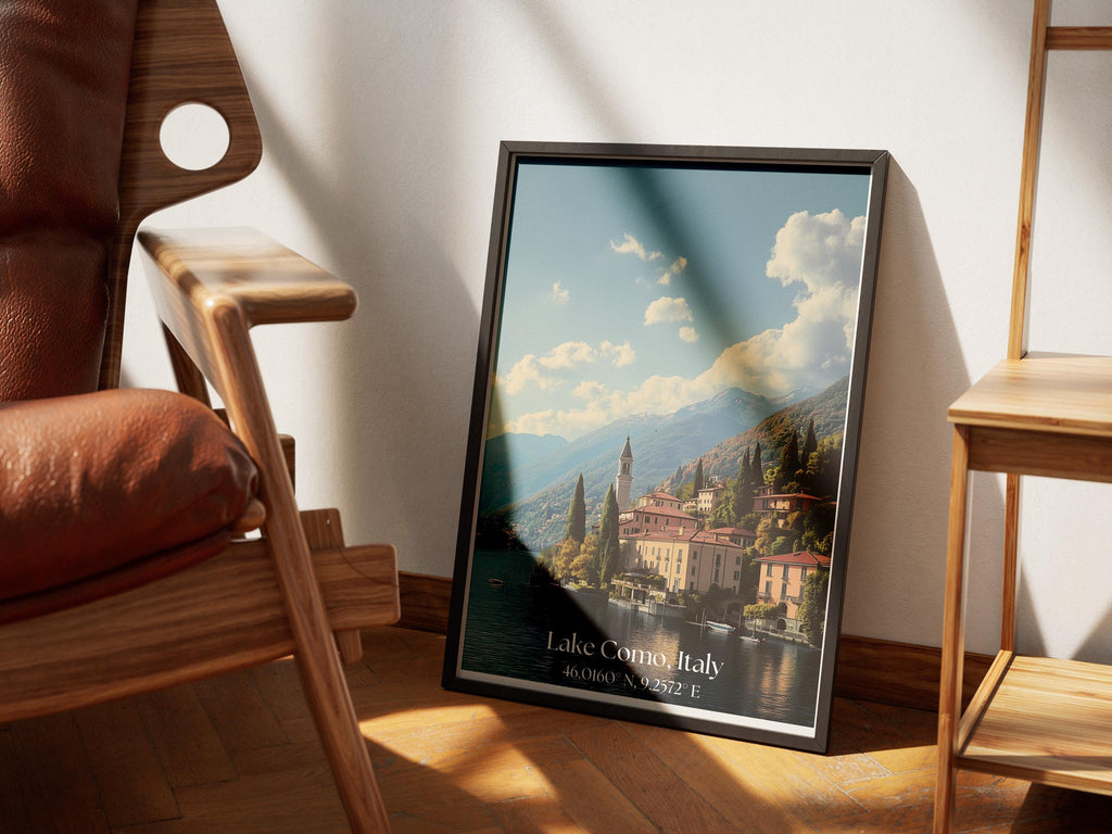 Lake Como Italy Poster: Vintage Travel Print, Italian Landscape Art
