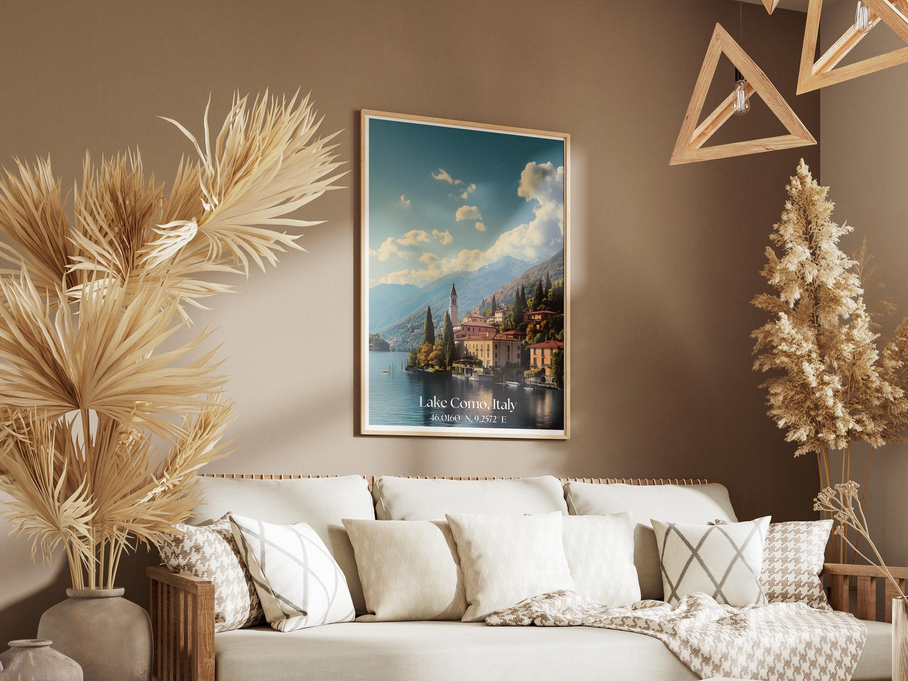 Lake Como Italy Poster: Vintage Travel Print, Italian Landscape Art