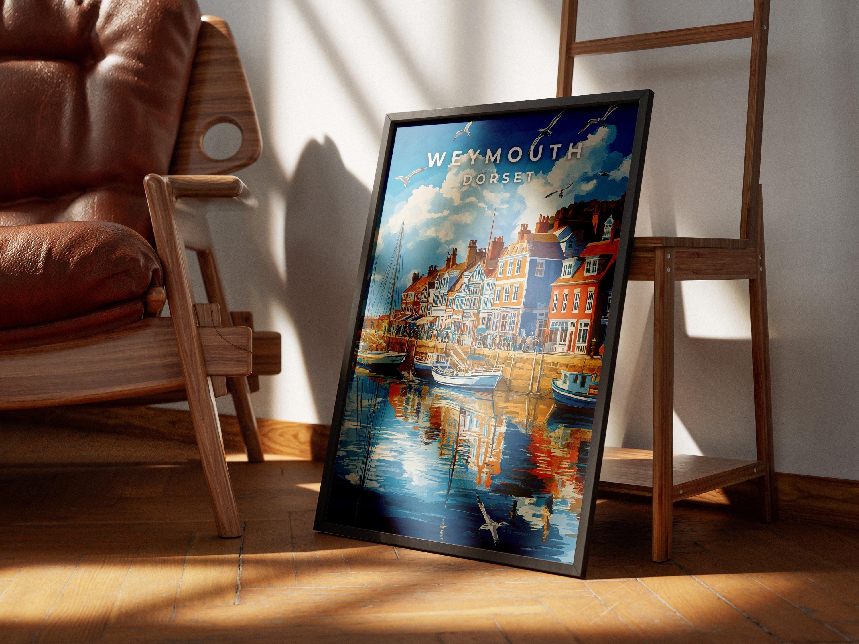 Weymouth Harbour Print: Vintage Coastal Travel Poster