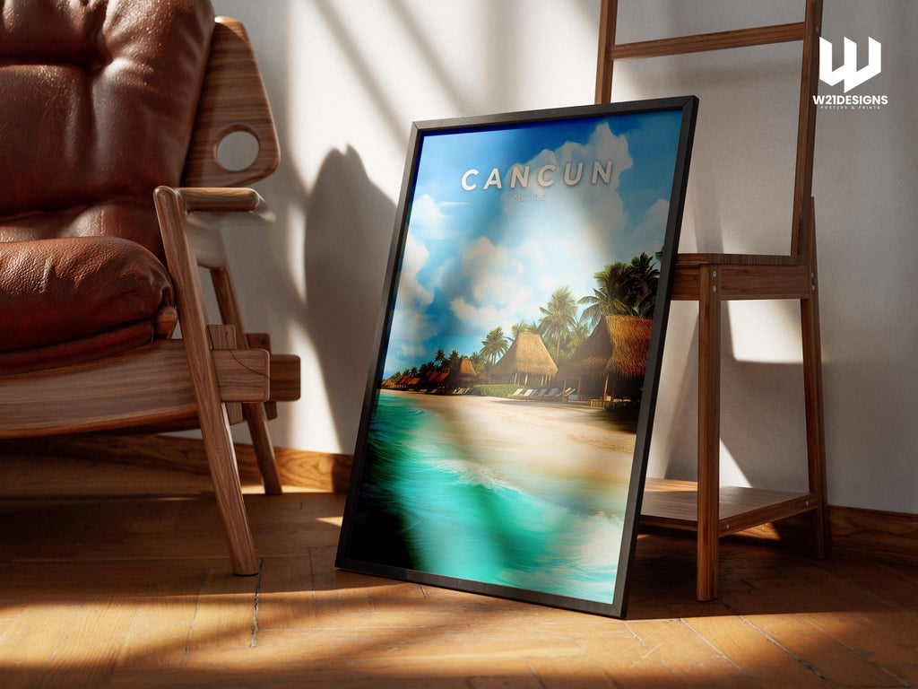 Cancun Beach Print: Tropical Mexico Coastal Wall Art