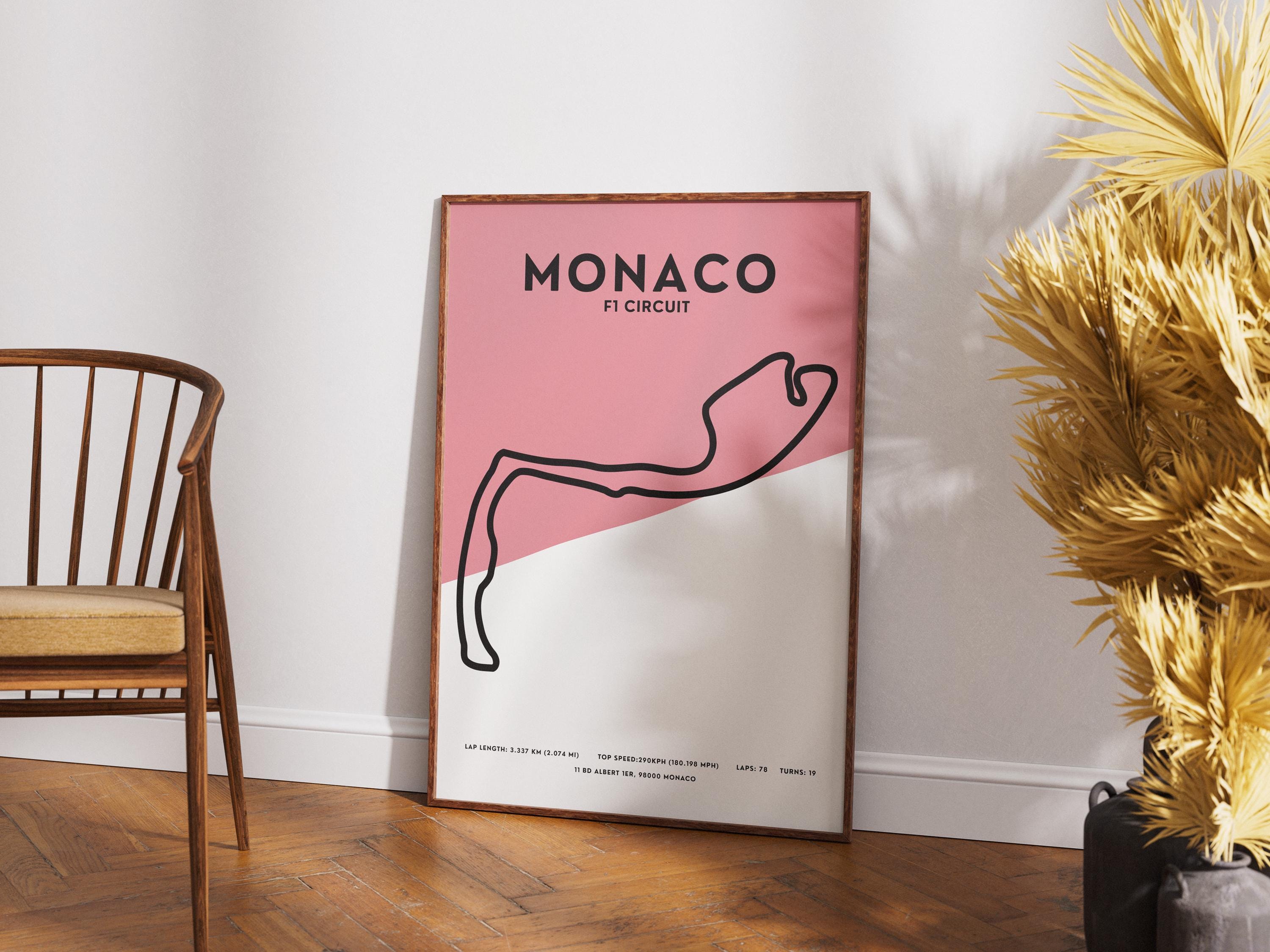 Monaco F1 Circuit Map Poster: Monte Carlo Grand Prix - Motorsport Art