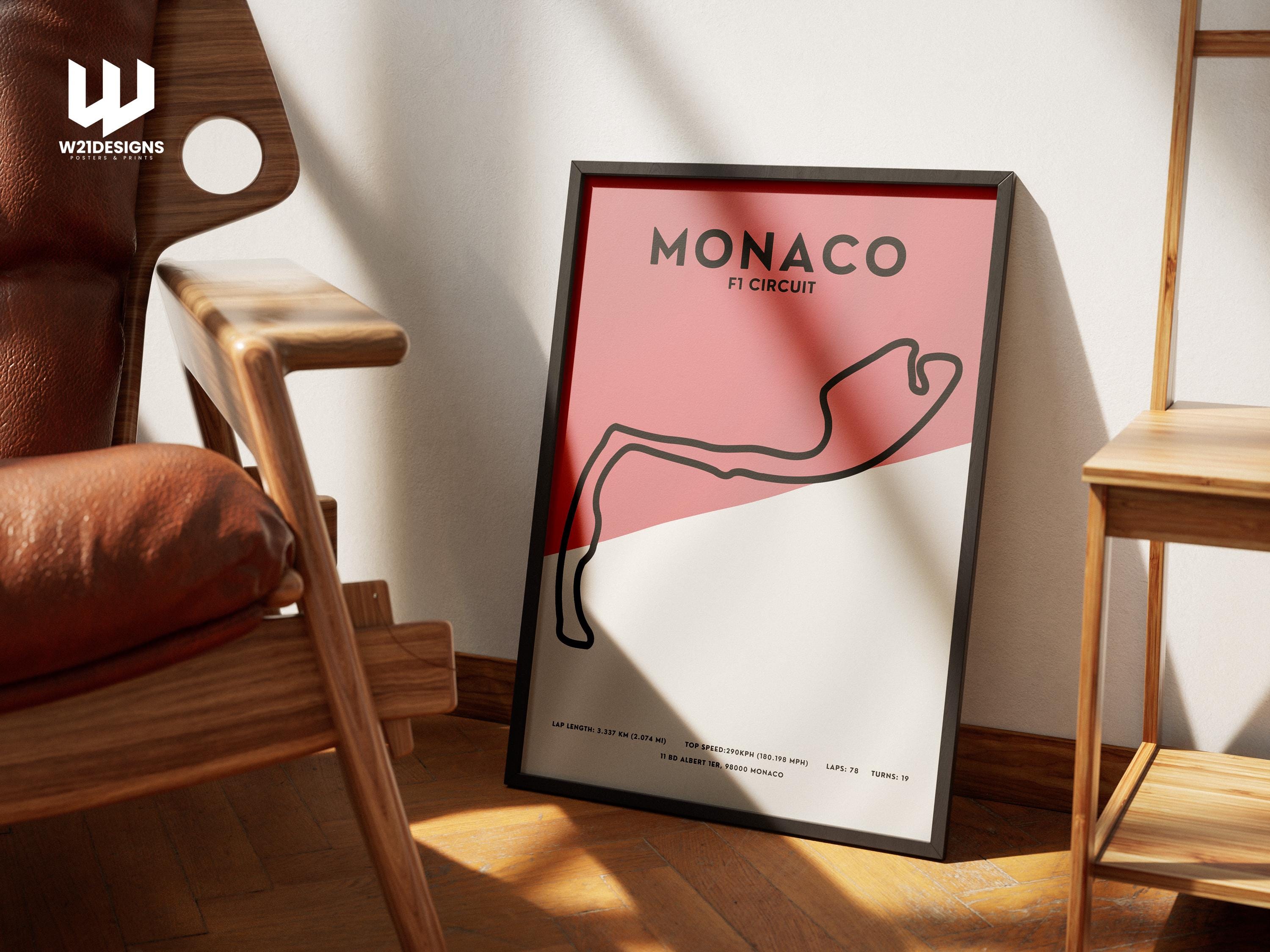 Monaco F1 Circuit Map Poster: Monte Carlo Grand Prix - Motorsport Art