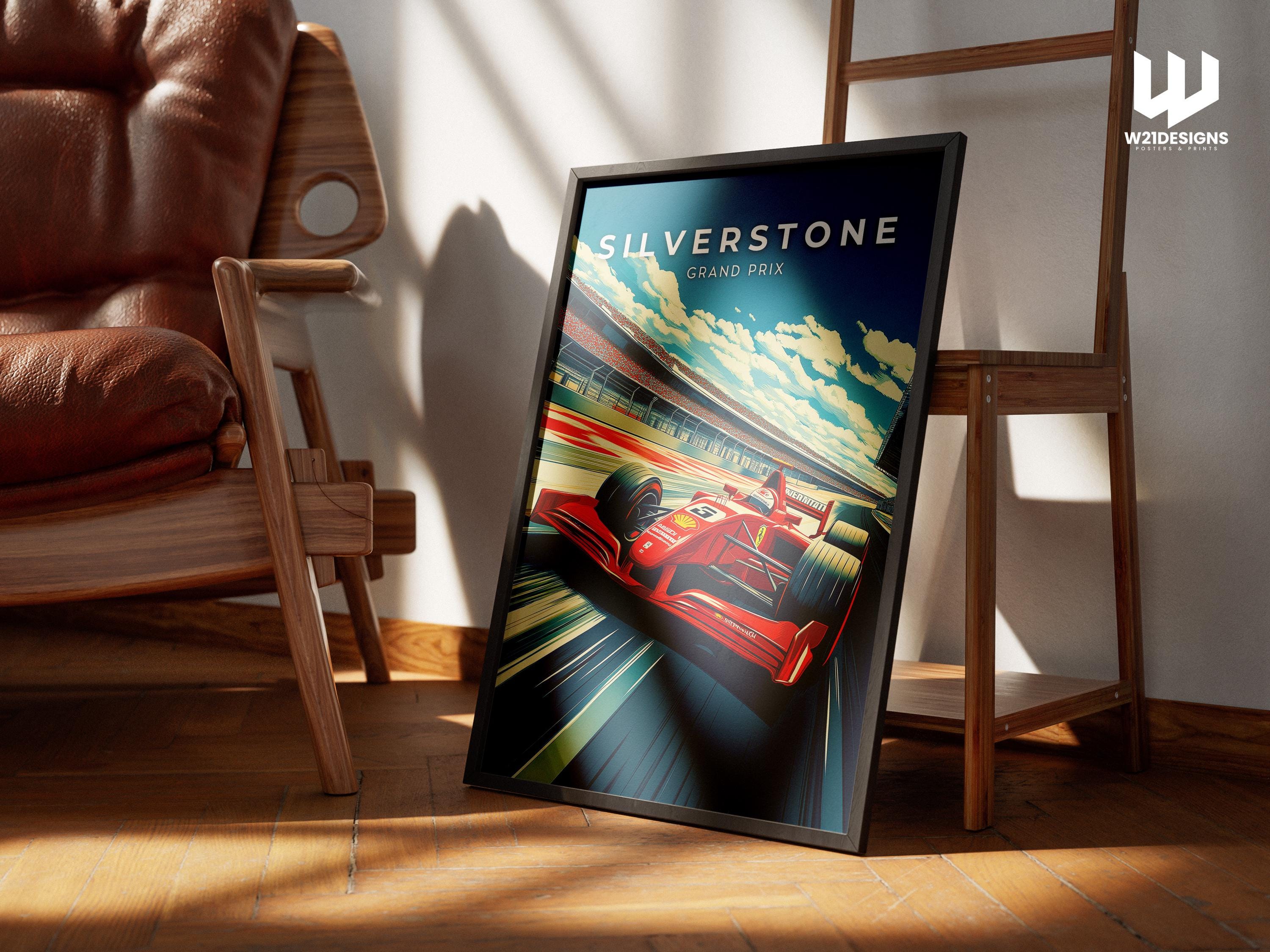 Silverstone Grand Prix Poster: Retro F1 Racing Art Print