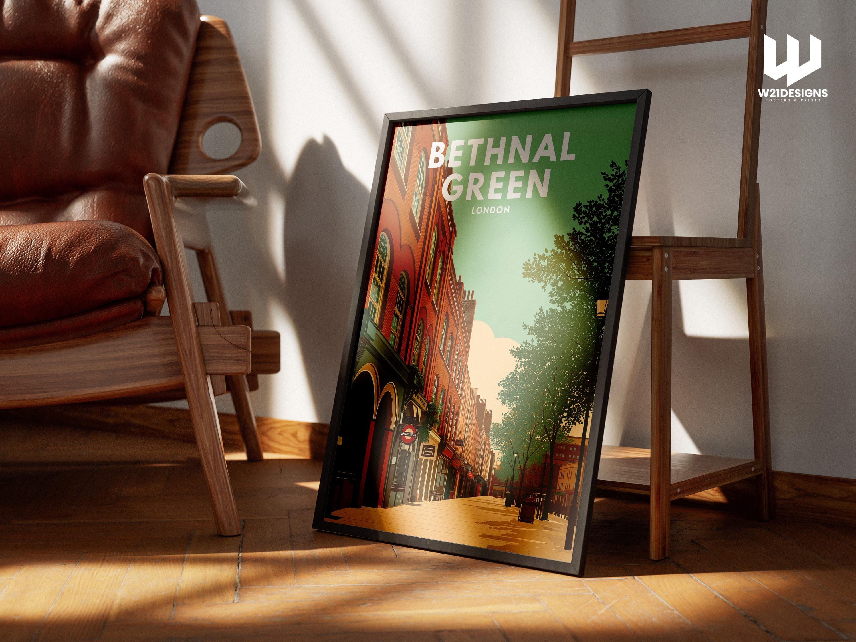 Bethnal Green London Travel Poster | East London Wall Art | Vintage City Illustration