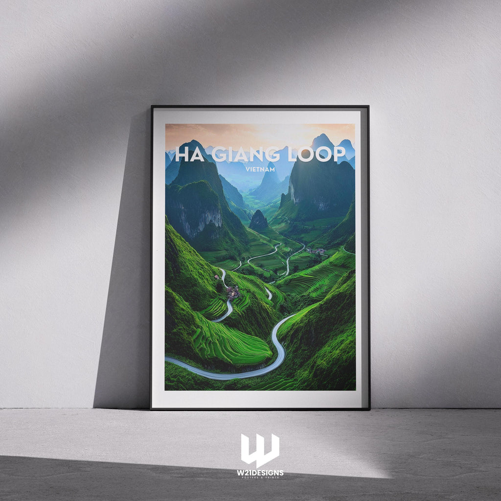 Ha Giang Loop Vietnam Poster: Scenic Mountain Road Trip Print