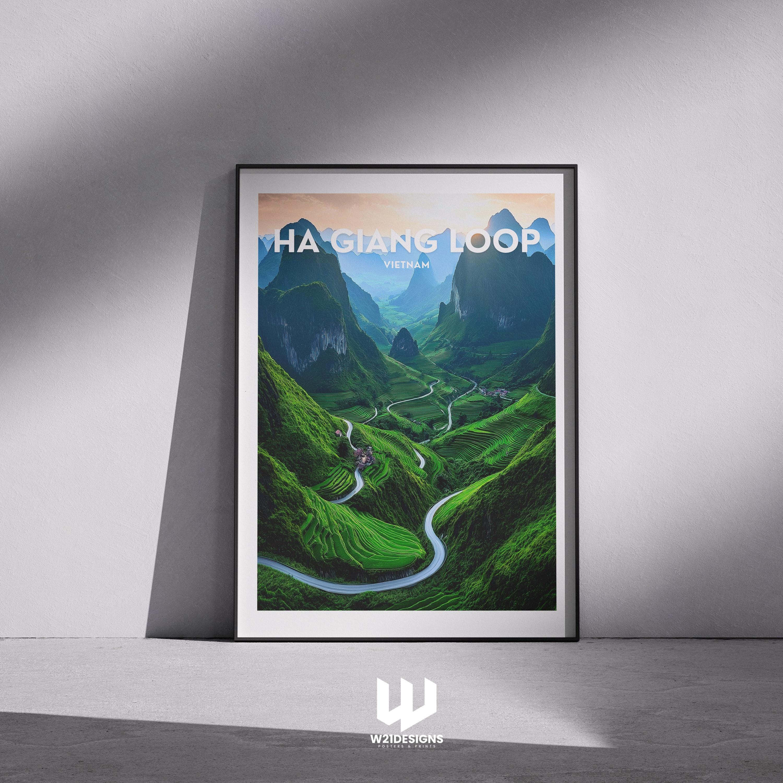 Ha Giang Loop Vietnam Poster: Scenic Mountain Road Trip Print