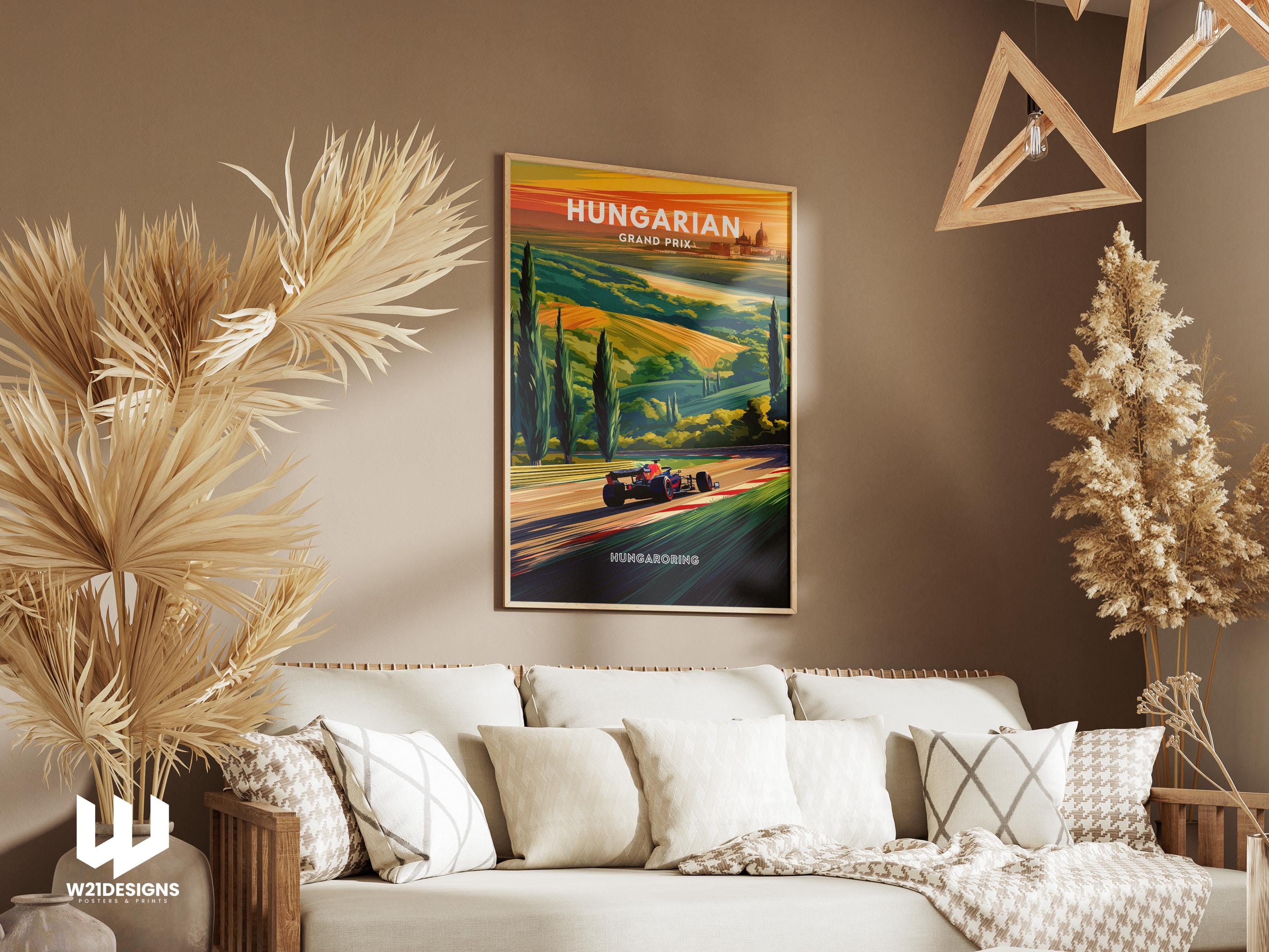 Hungarian Grand Prix Poster: Vintage F1 Racing Print, Budapest