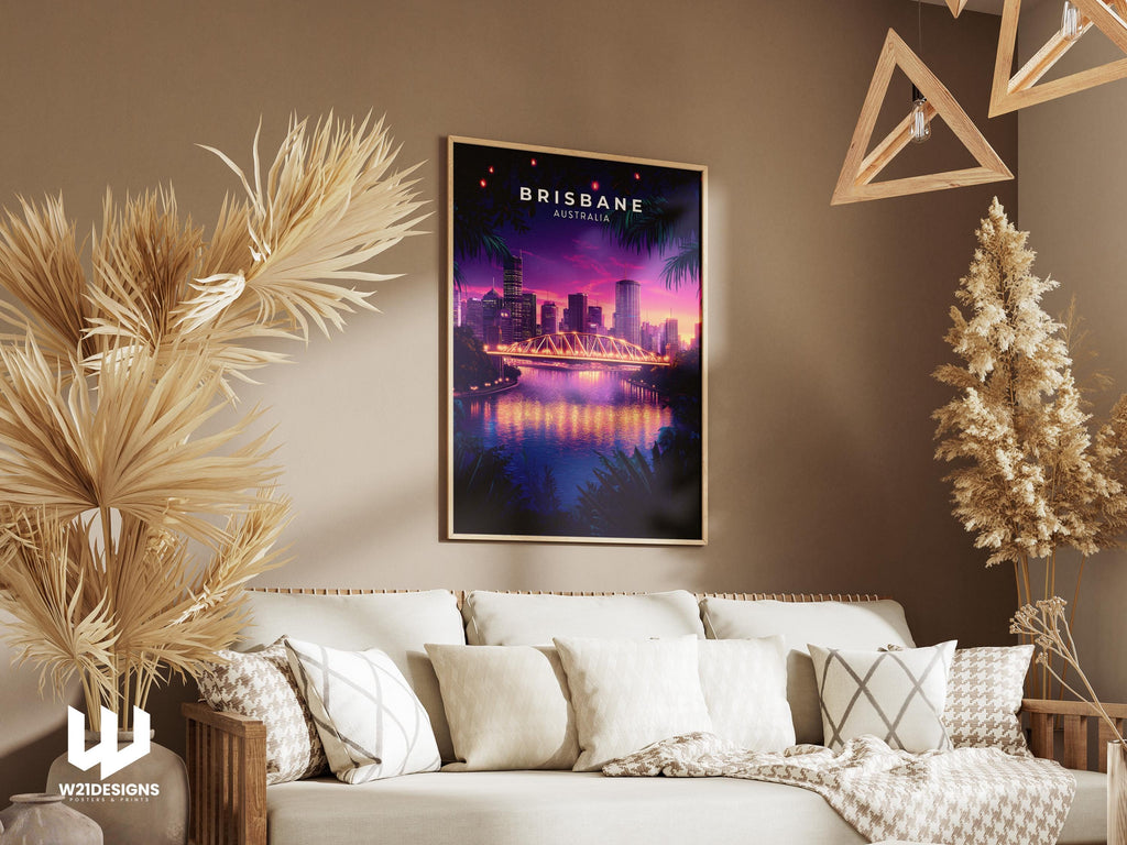 Brisbane Australia Print: Story Bridge Cityscape Art