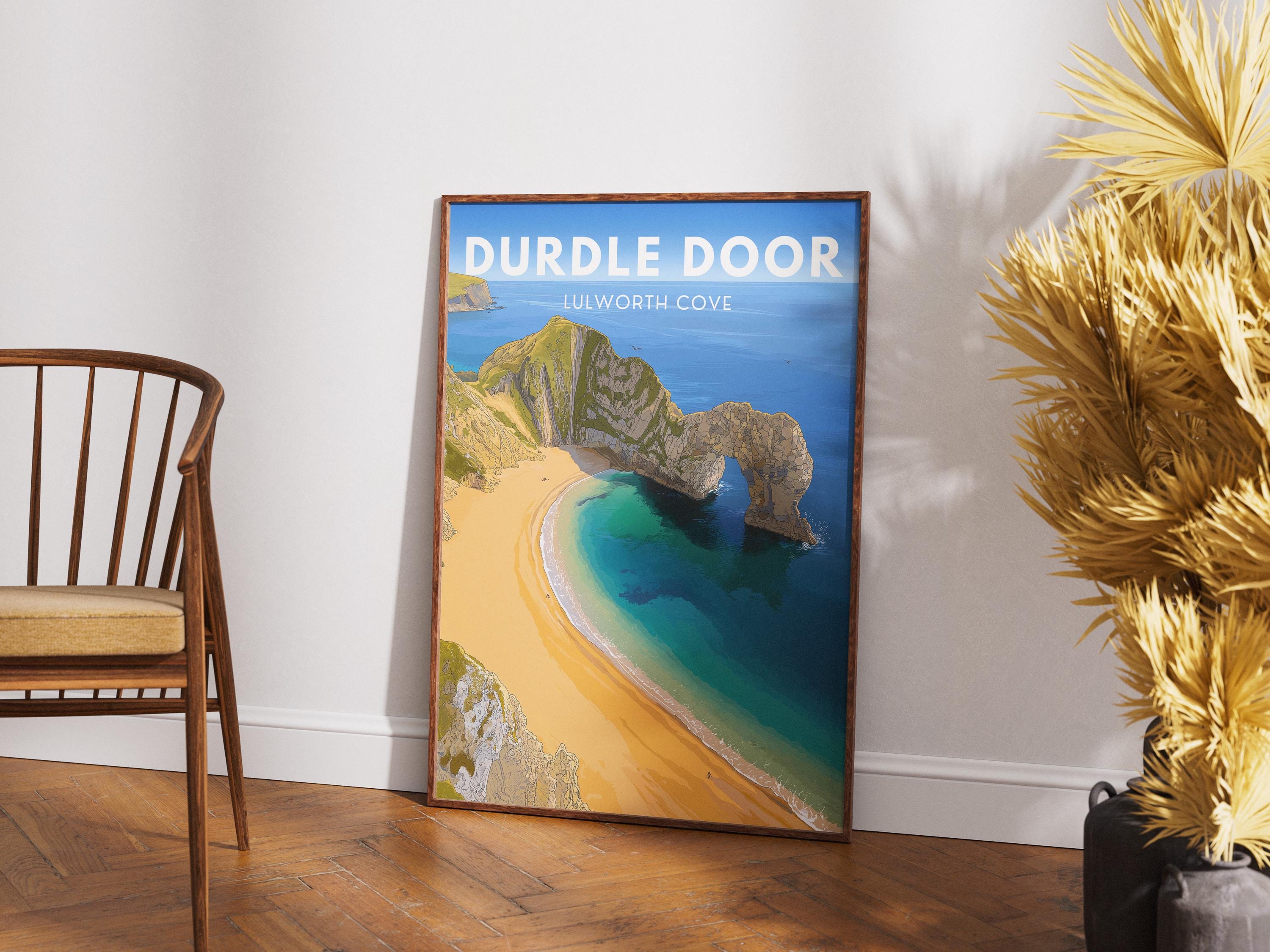Durdle Door Vintage Travel Poster: Jurassic Coast Art Print