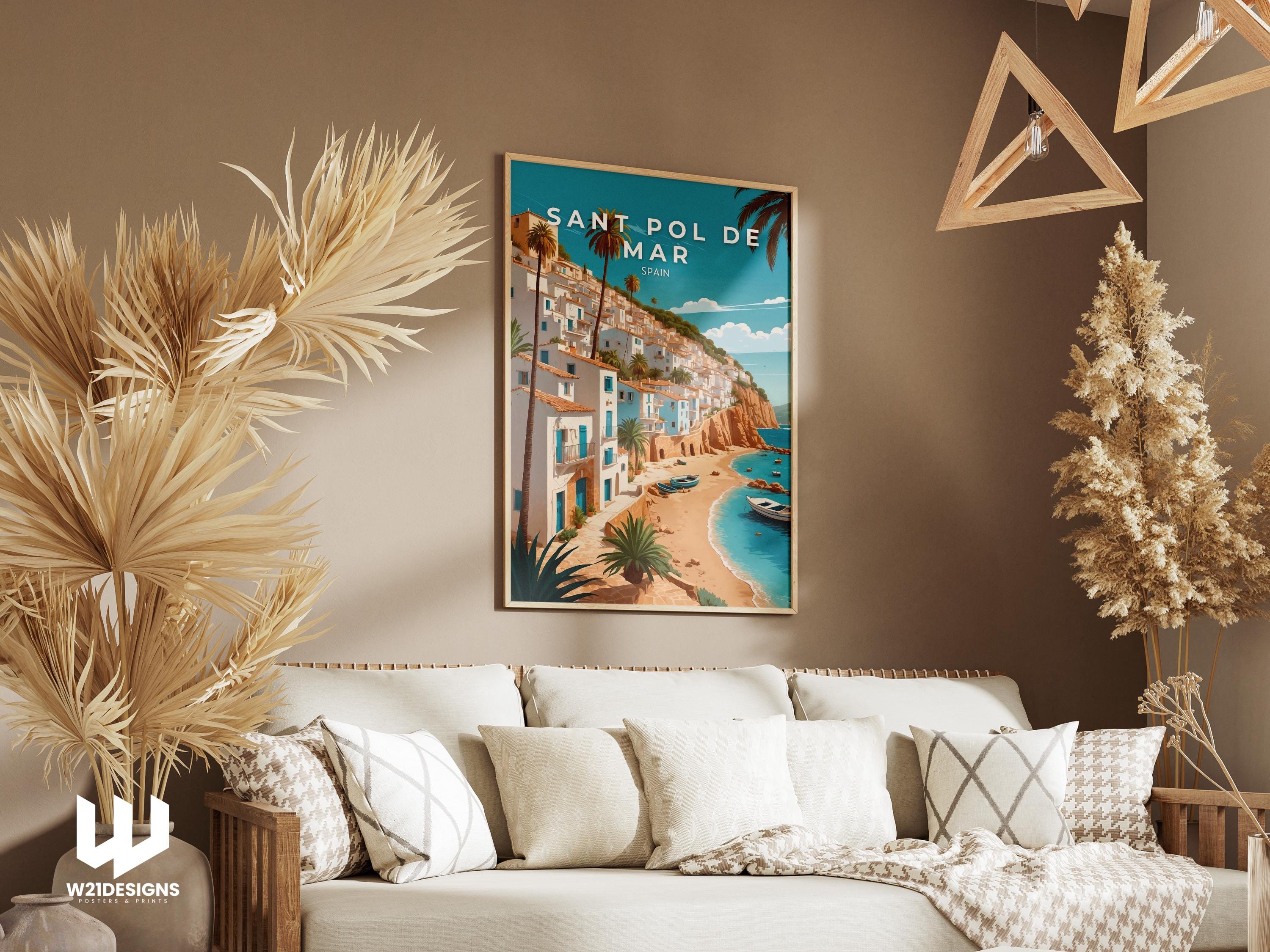 Sant Pol de Mar Print: Colorful Spain Travel Poster