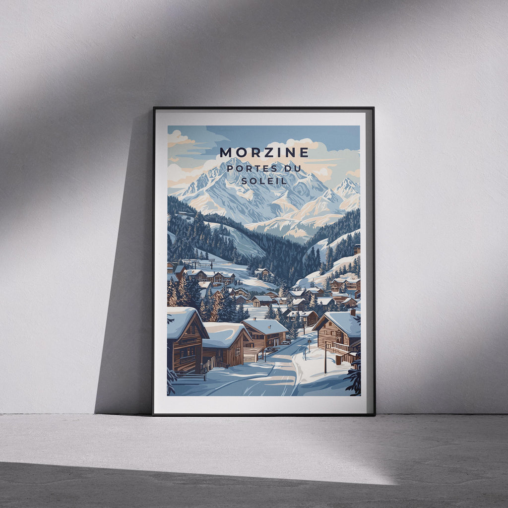 Morzine France Travel Poster: French Alps Ski Resort Art