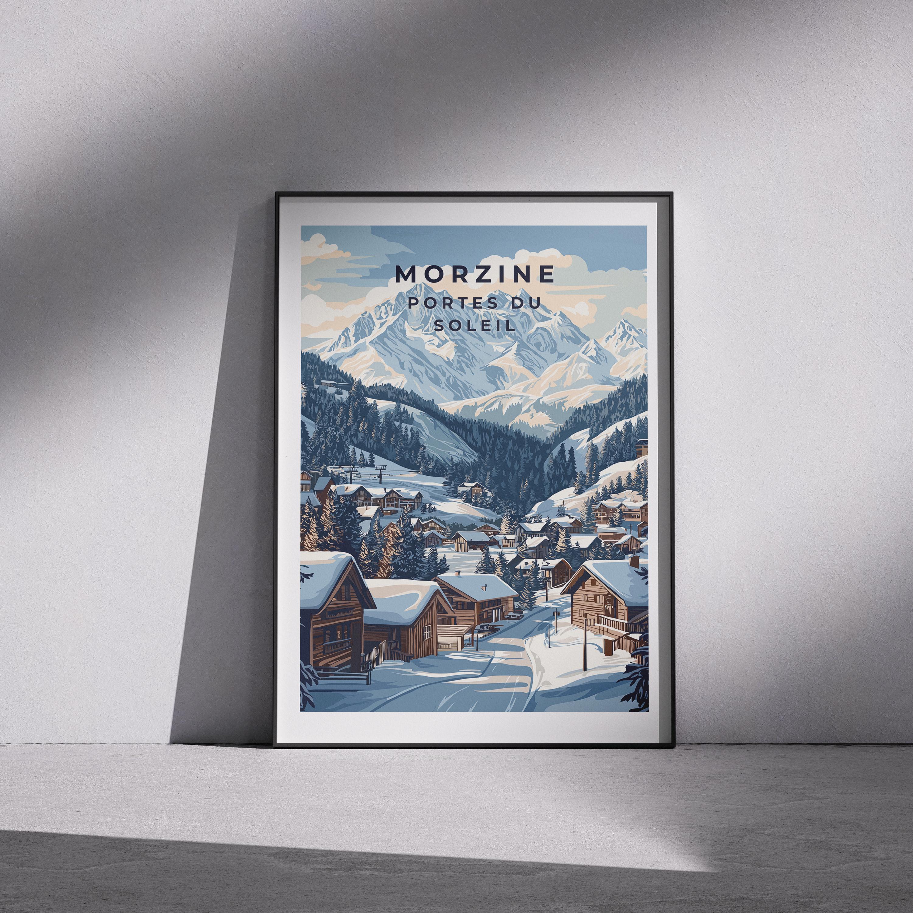Morzine France Travel Poster: French Alps Ski Resort Art