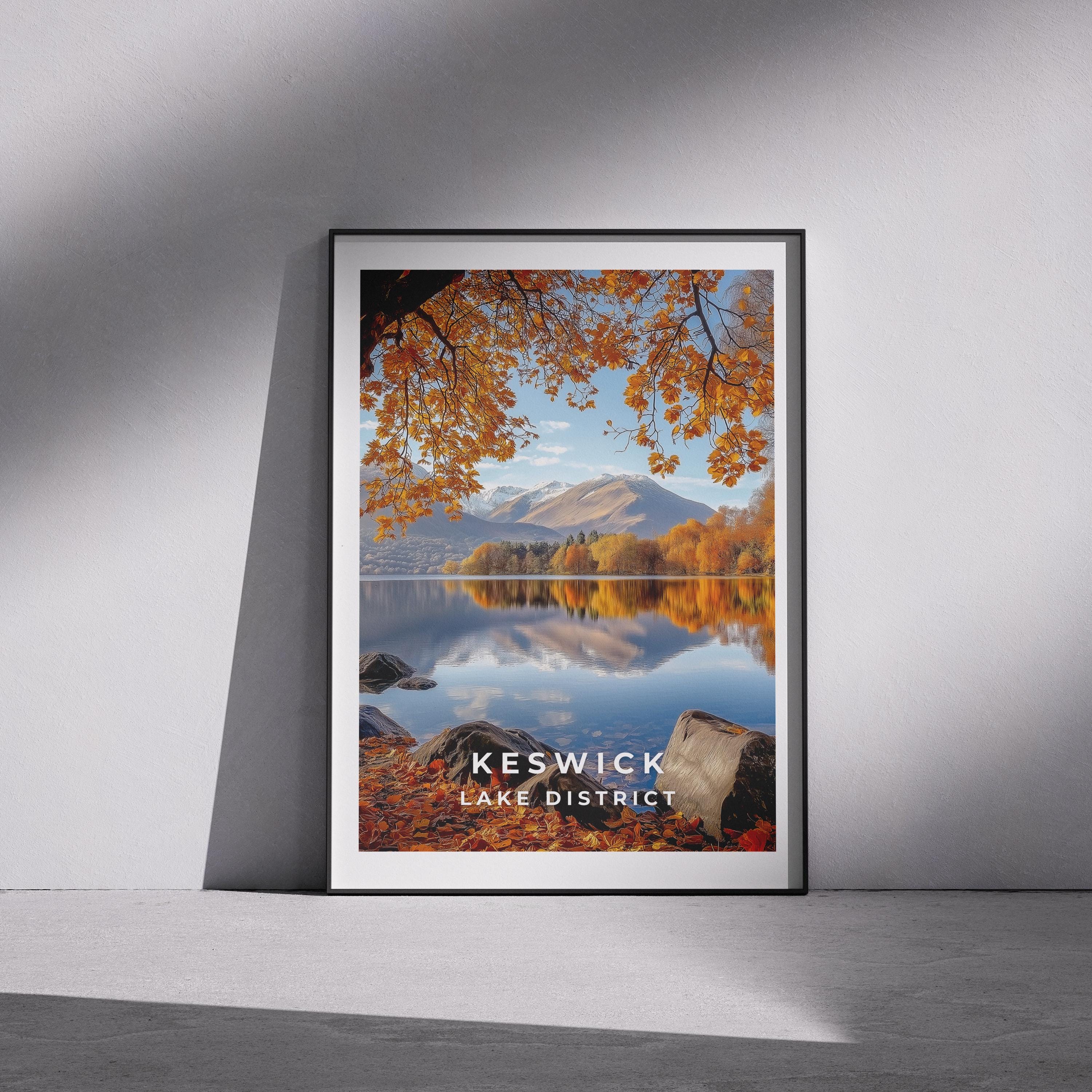 Keswick Lake District Print: Autumn Landscape Art
