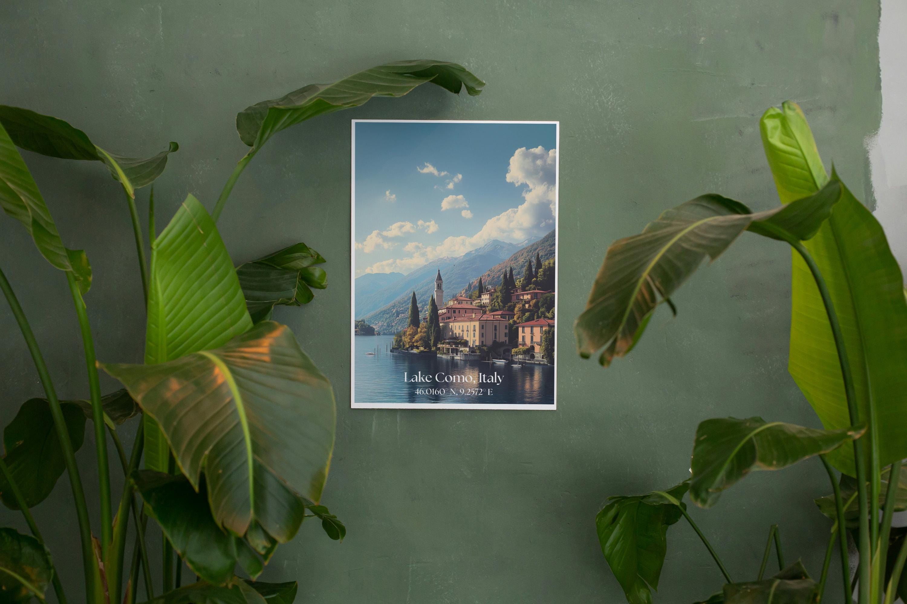 Lake Como Italy Poster: Vintage Travel Print, Italian Landscape Art