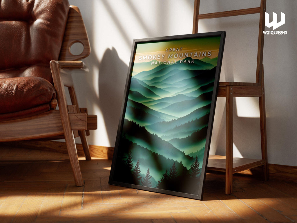 Smoky Mountains National Park Print: Vintage Travel Poster