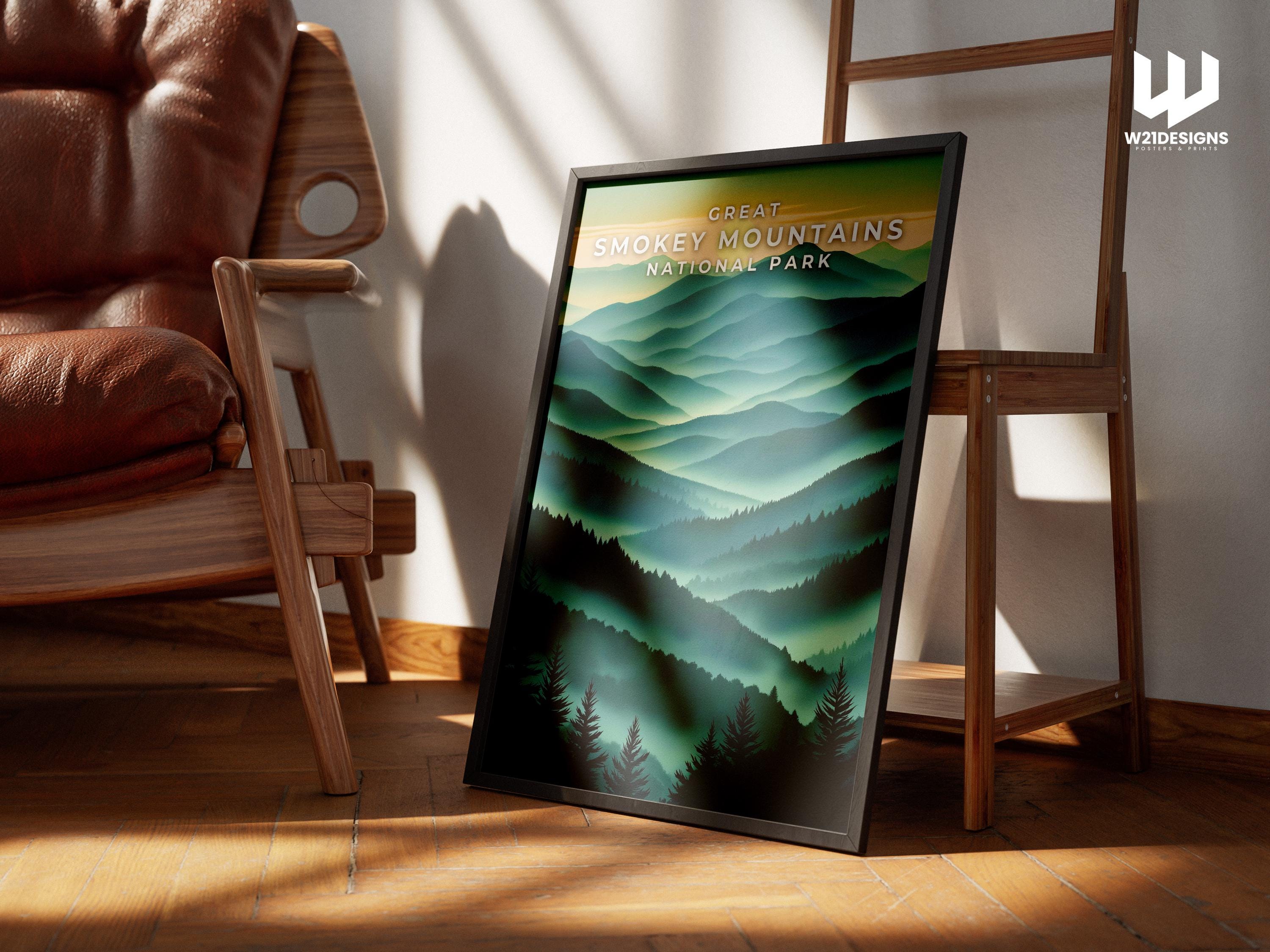 Smoky Mountains National Park Print: Vintage Travel Poster