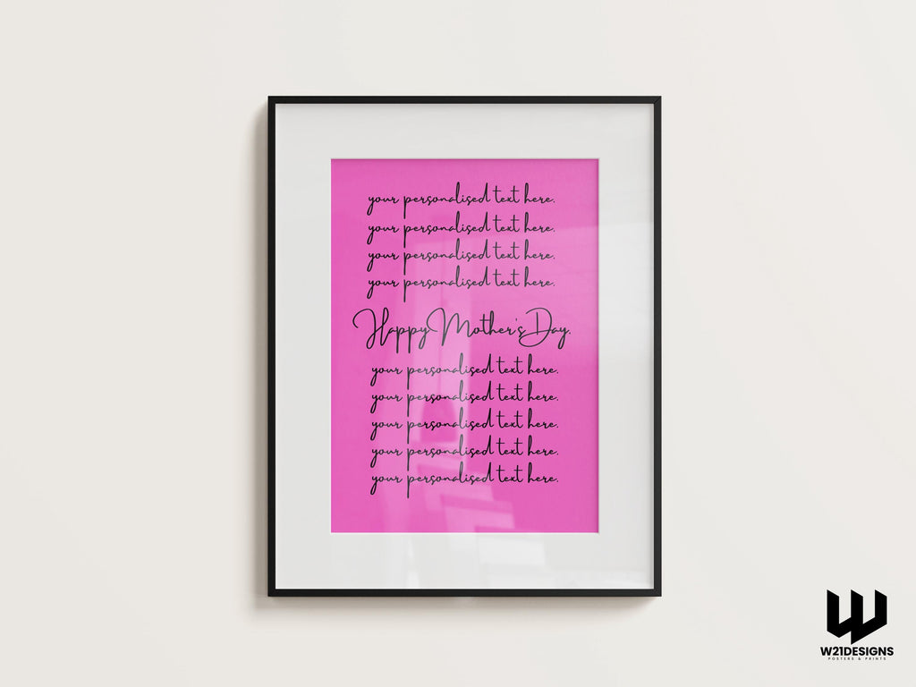 Personalized Mother's Day Print: Custom Text Gift