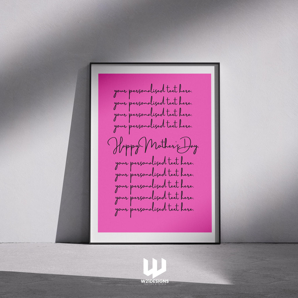 Personalized Mother's Day Print: Custom Text Gift