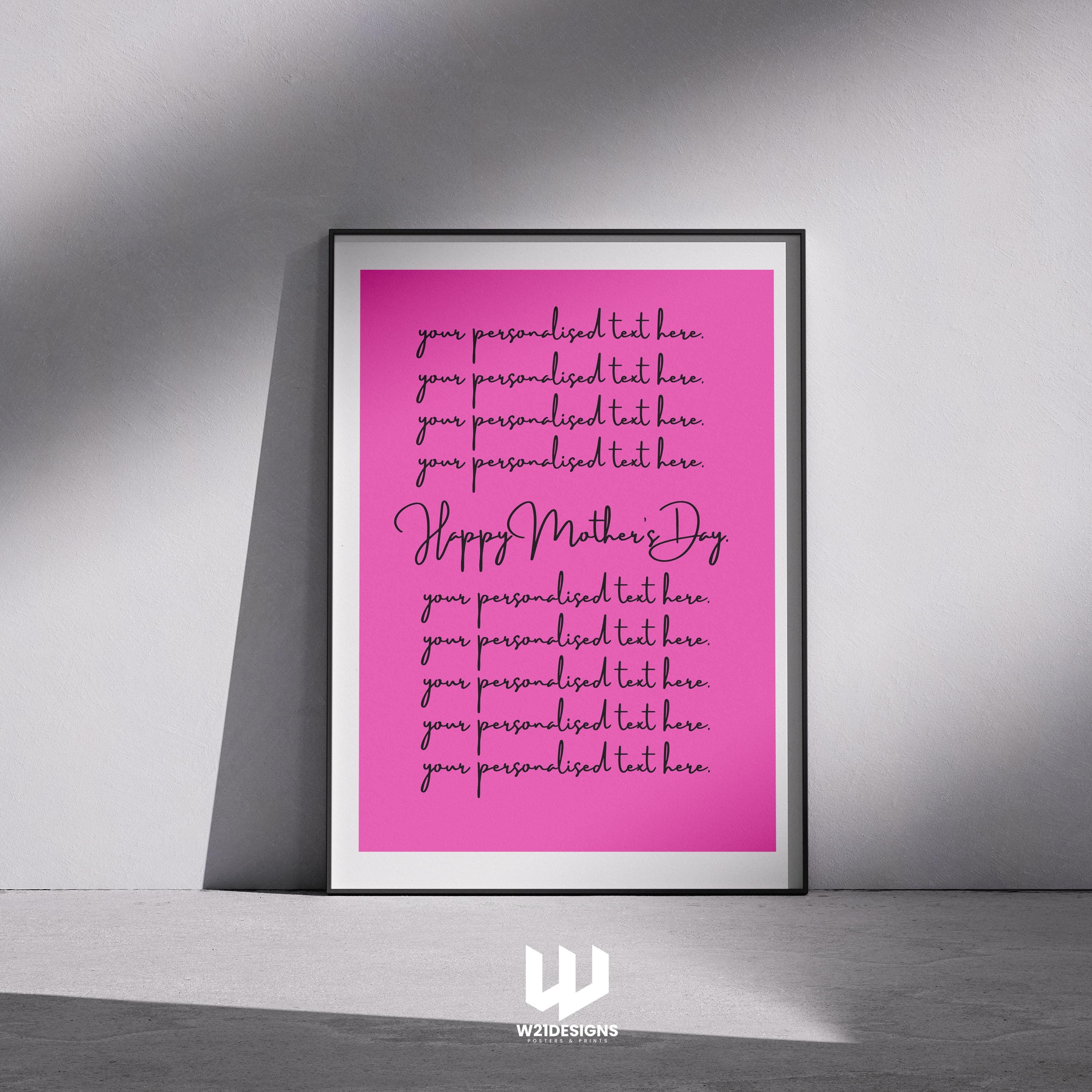 Personalized Mother's Day Print: Custom Text Gift