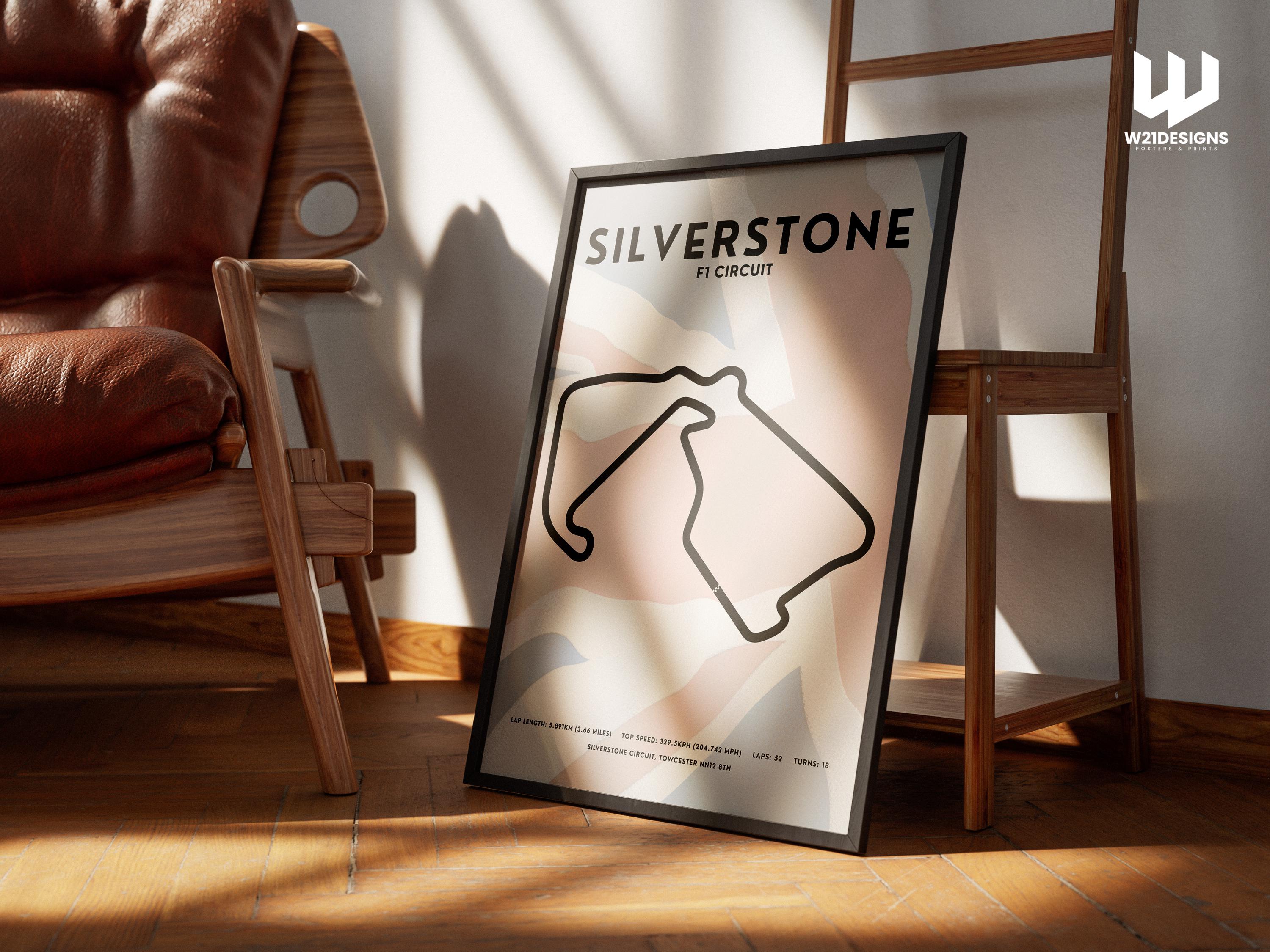 Silverstone F1 Circuit Poster: British Grand Prix Motorsport Art