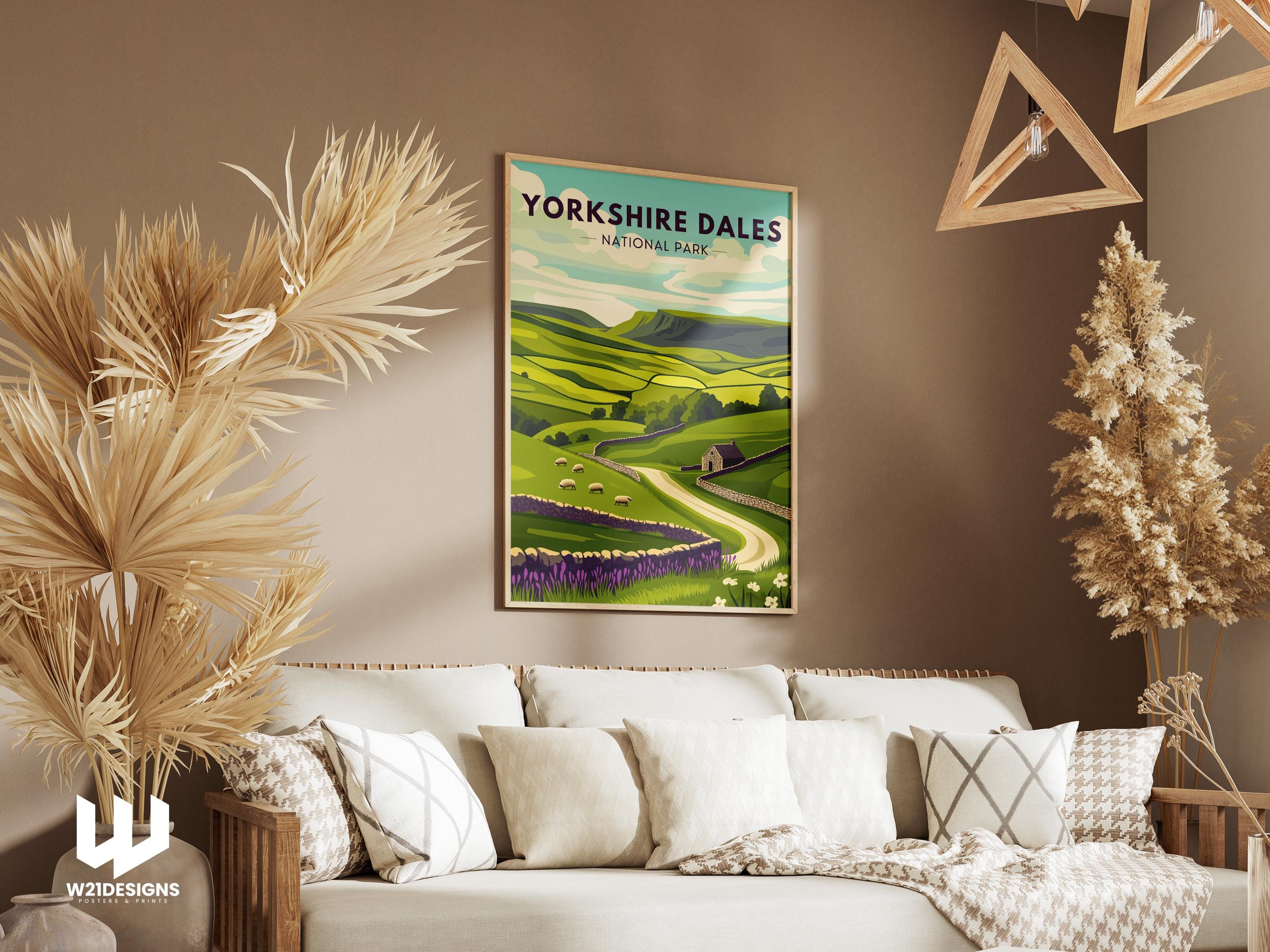 Yorkshire Dales National Park Landscape Poster: UK Countryside Wall Art Print for Nature Lovers