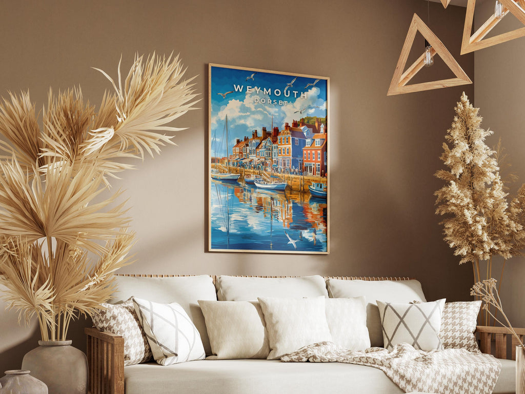 Weymouth Harbour Print: Vintage Coastal Travel Poster