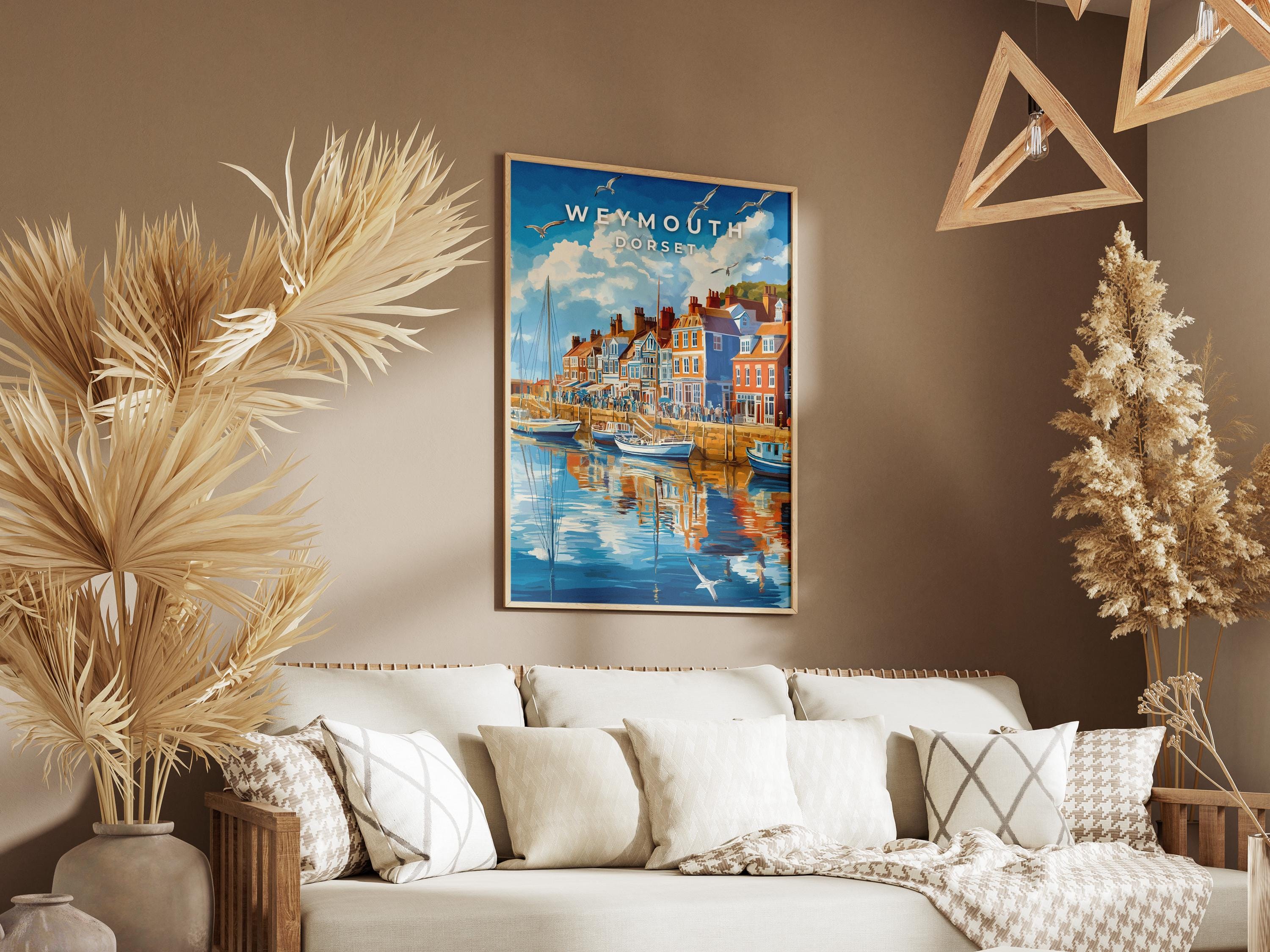 Weymouth Harbour Print: Vintage Coastal Travel Poster