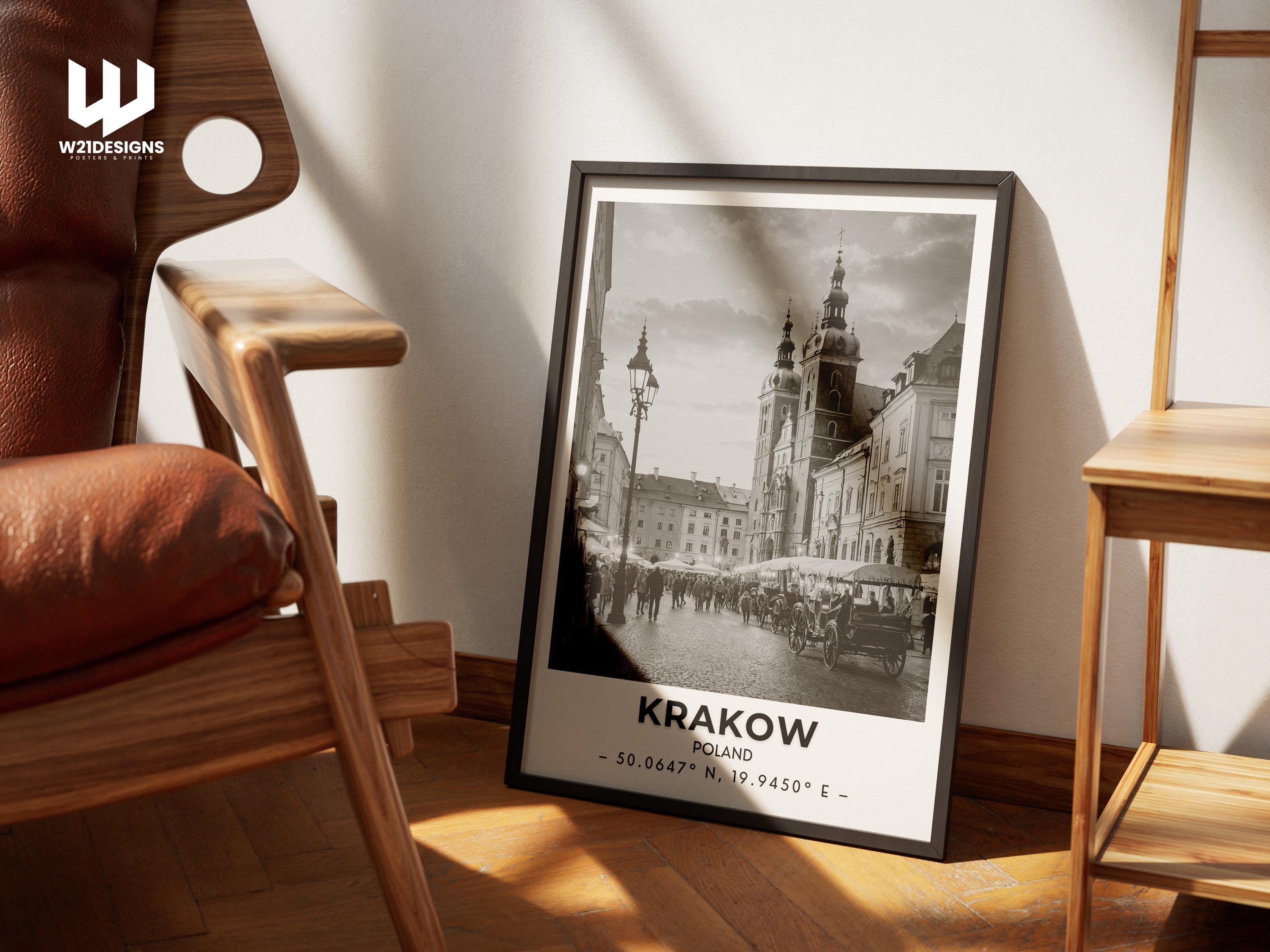Krakow Poland Travel Print: Historic Cityscape Wall Art