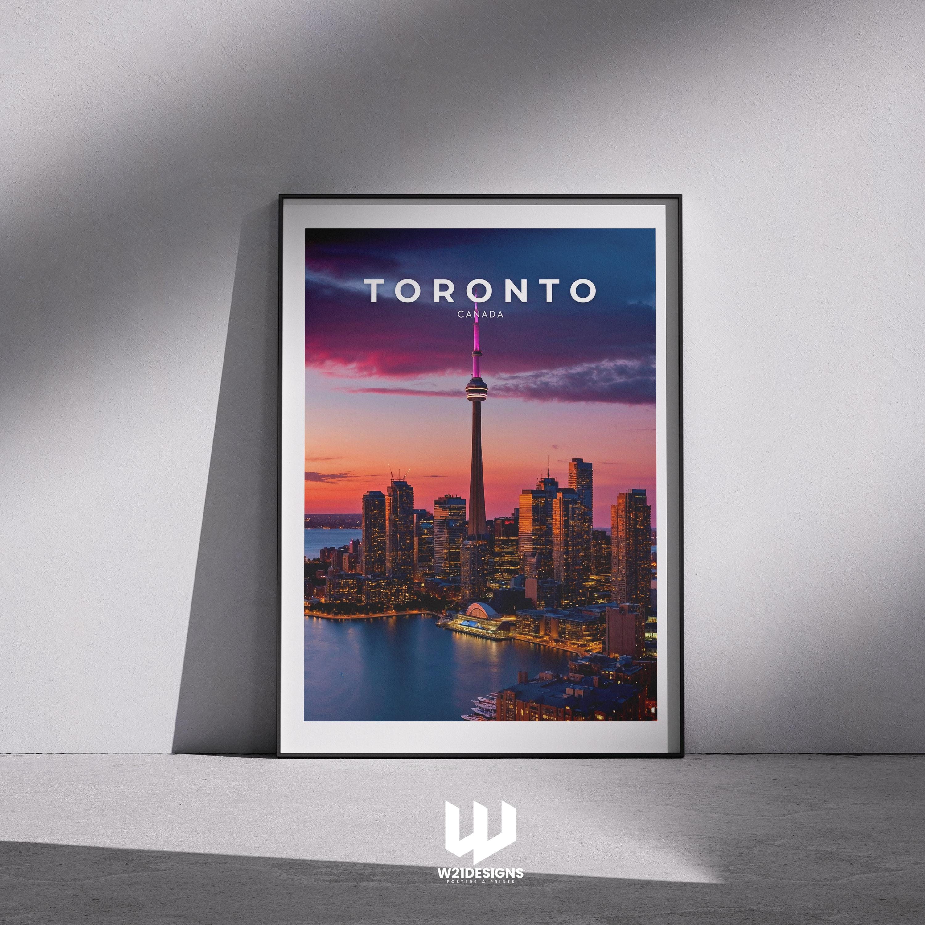 Toronto Skyline Print: Canada Travel Poster, Urban Home Decor