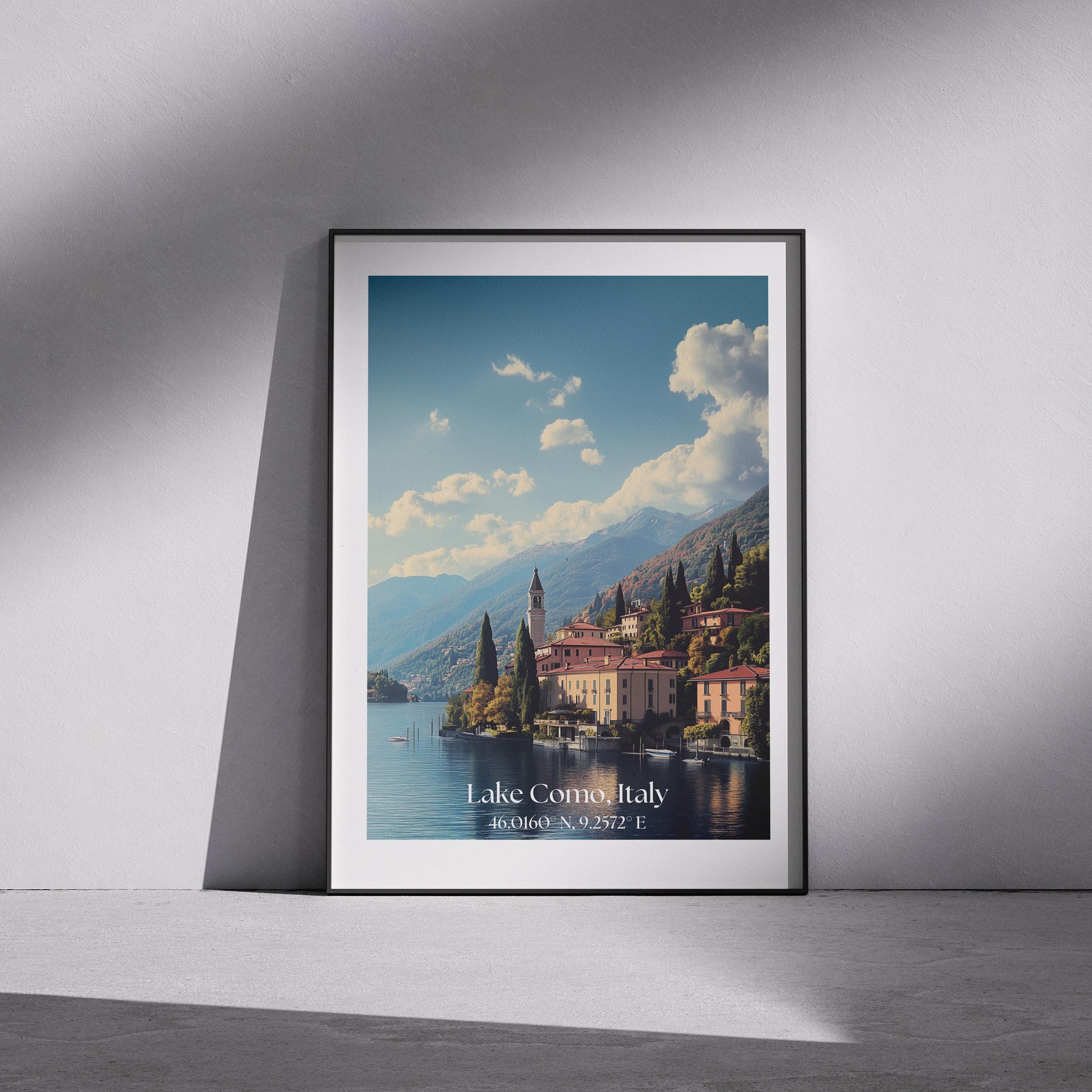 Lake Como Italy Poster: Vintage Travel Print, Italian Landscape Art