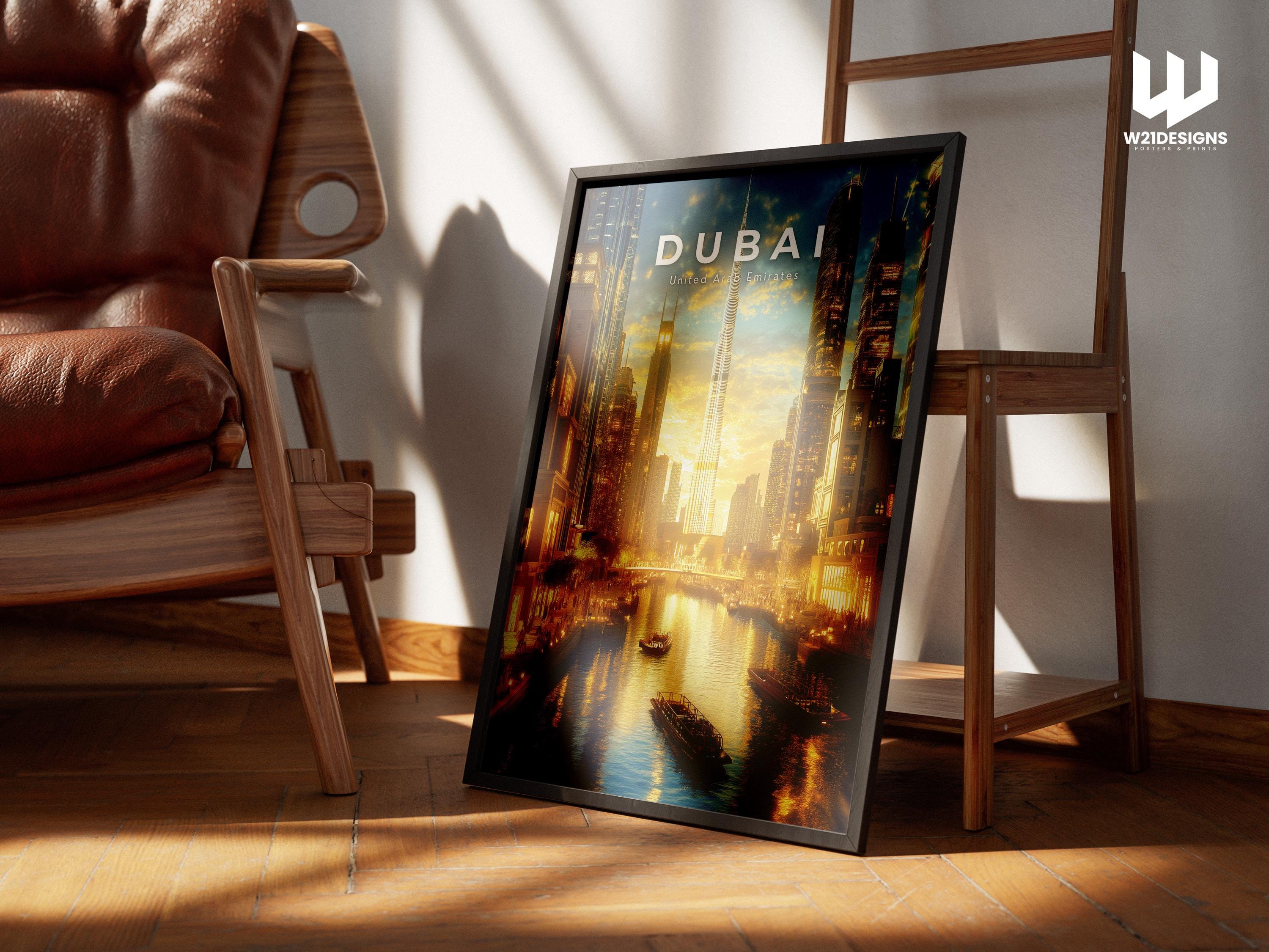 Dubai Skyline Print: Burj Khalifa, Modern Cityscape Wall Art