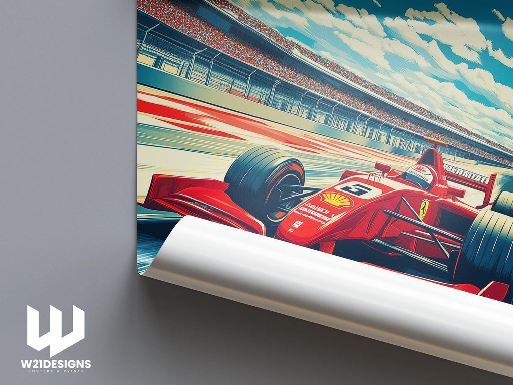 Silverstone Grand Prix Poster: Retro F1 Racing Art Print