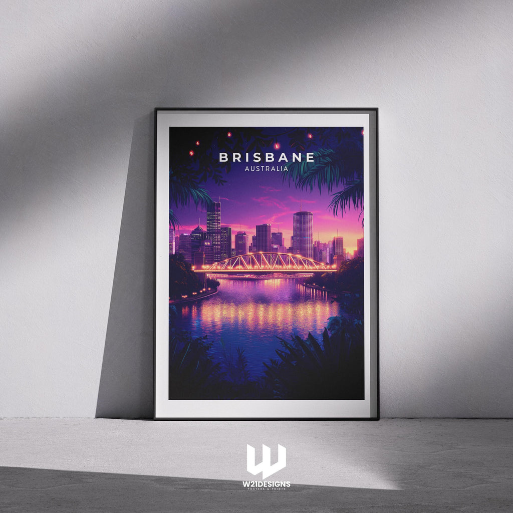 Brisbane Australia Print: Story Bridge Cityscape Art