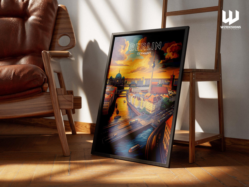 Berlin Sunset Cityscape Print: Germany Travel Poster
