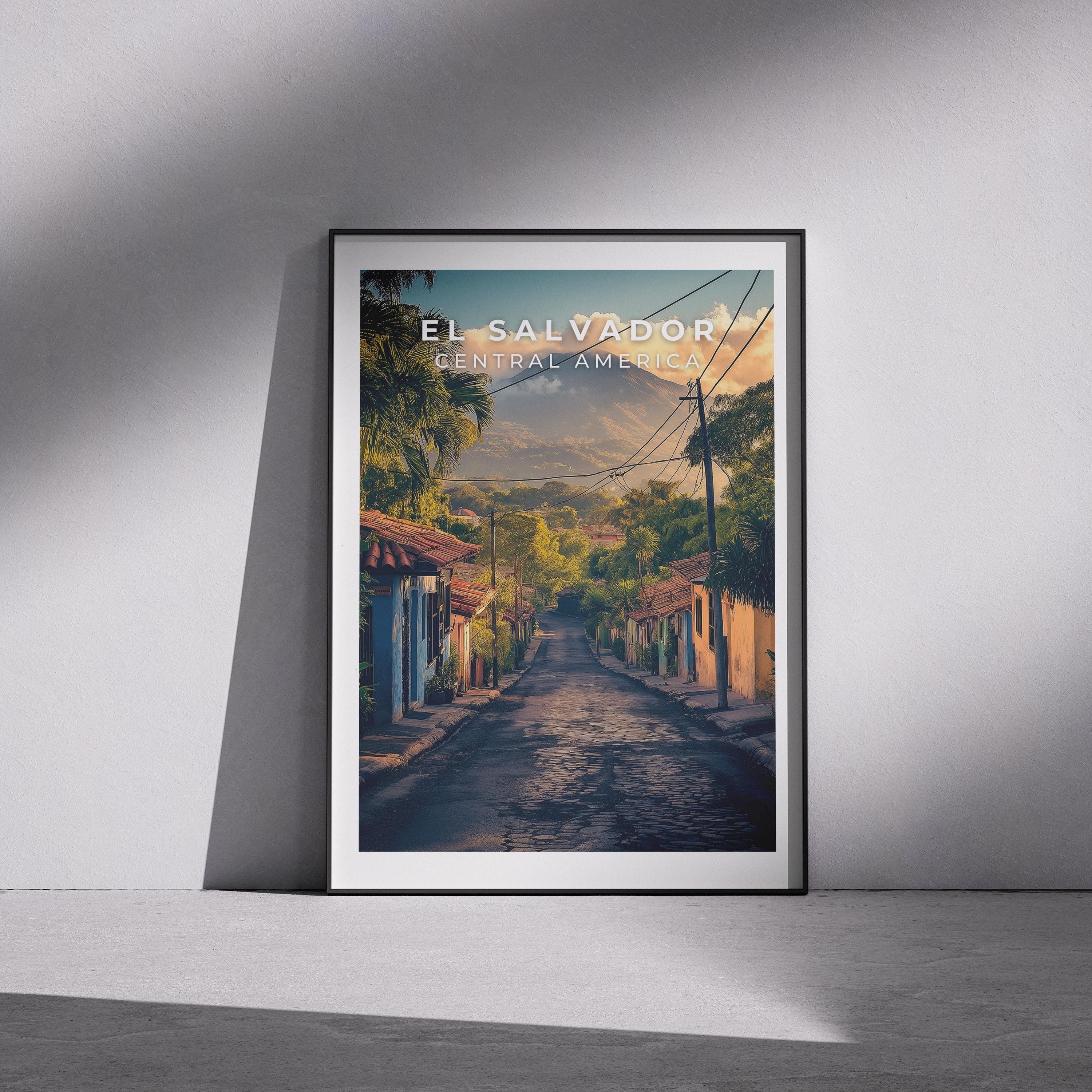 El Salvador Travel Poster: Vintage Central America Art Print