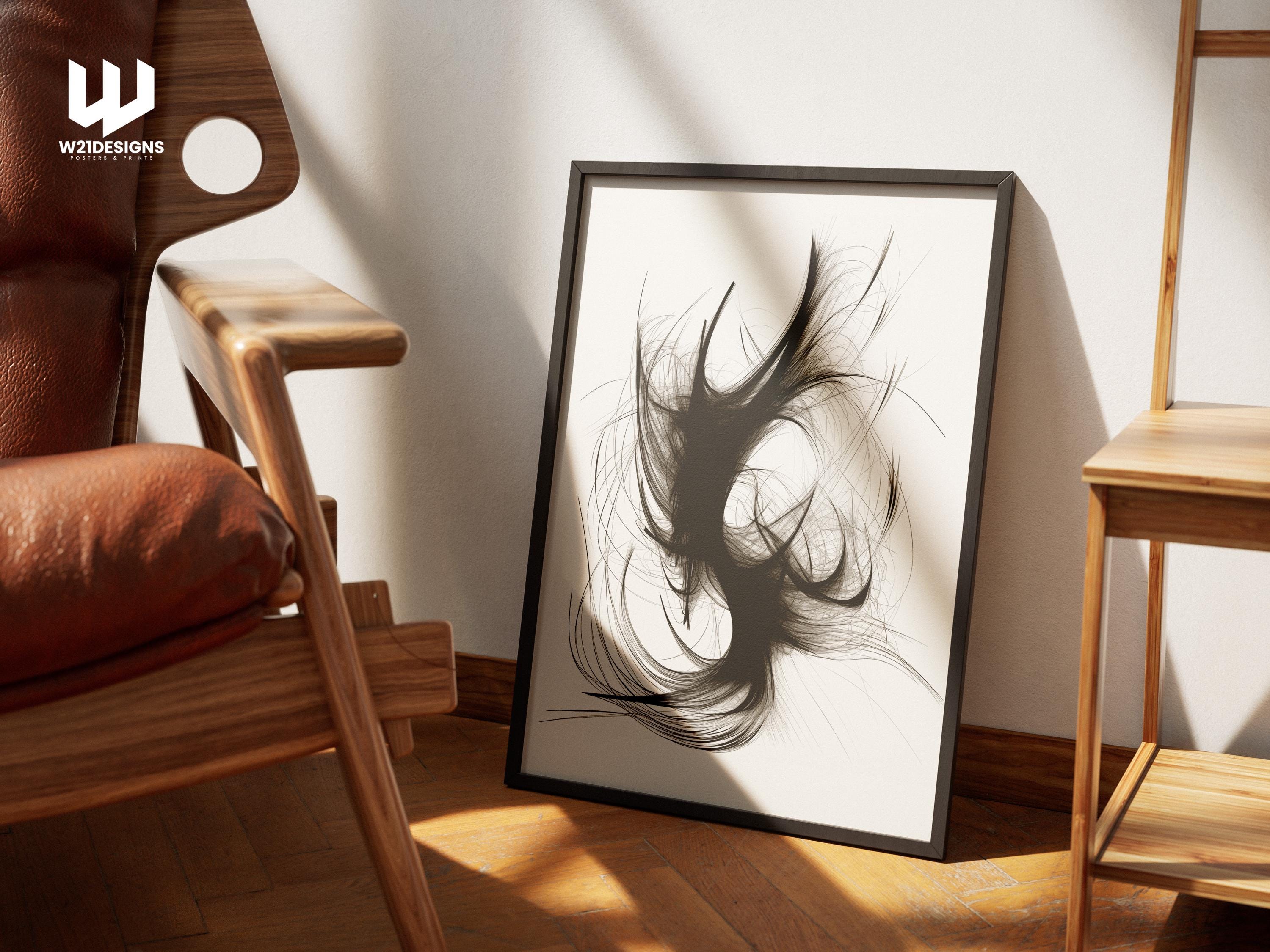 Black and White Abstract Print - Trendy Minimalist Wall Art, Monochrome Modern Decor, Neutral Home Aesthetic, Modern Wall Art, Abstract Art