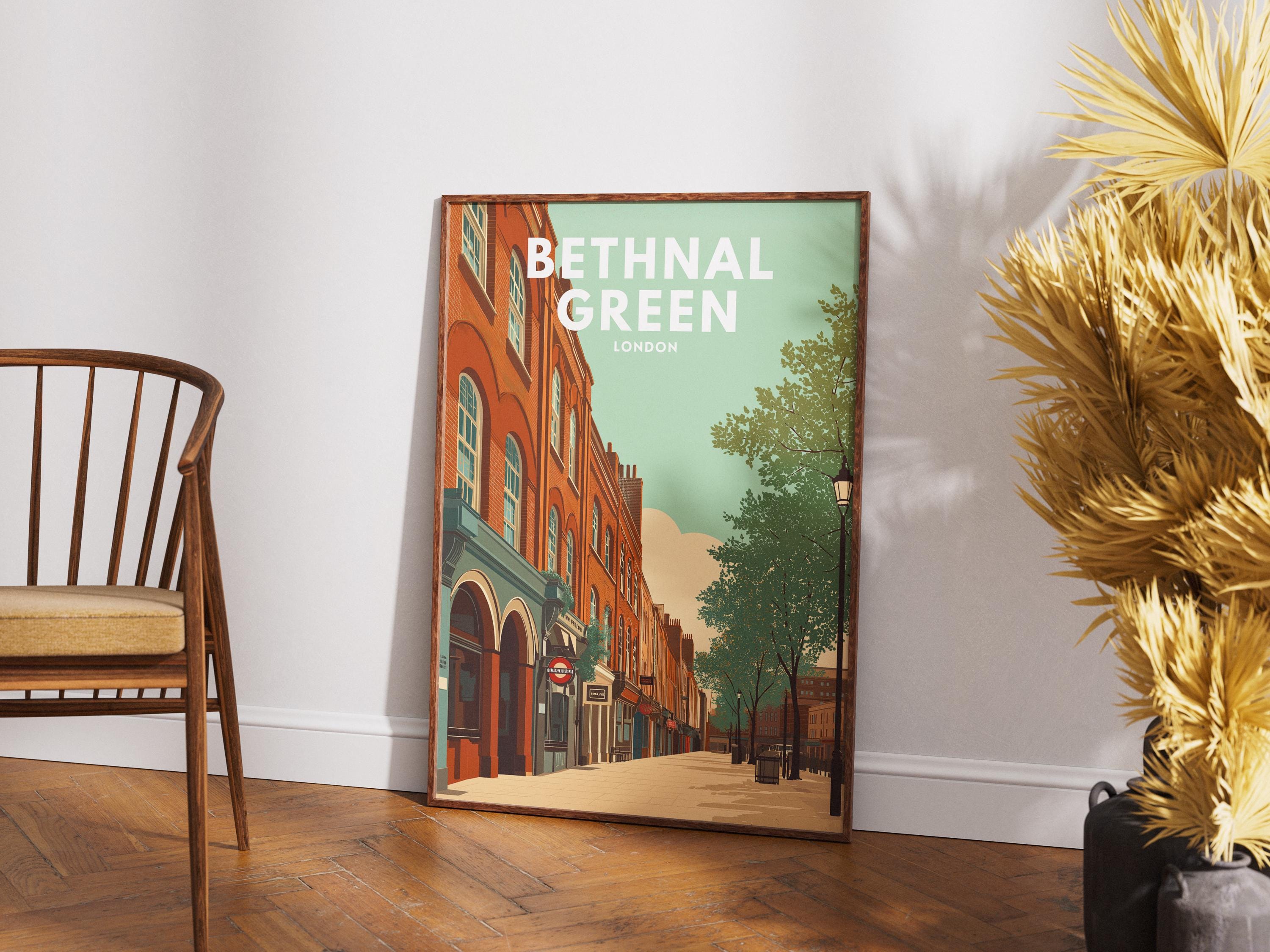 Bethnal Green London Travel Poster | East London Wall Art | Vintage City Illustration