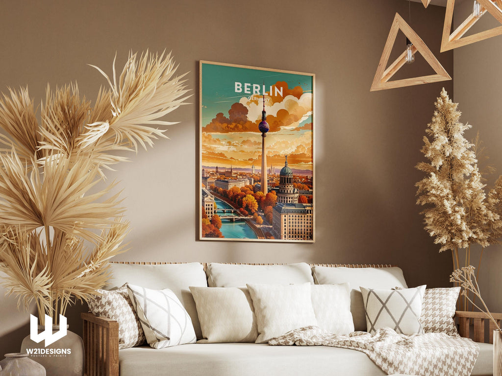 Berlin Cityscape Art Print: Modern Germany Travel Poster