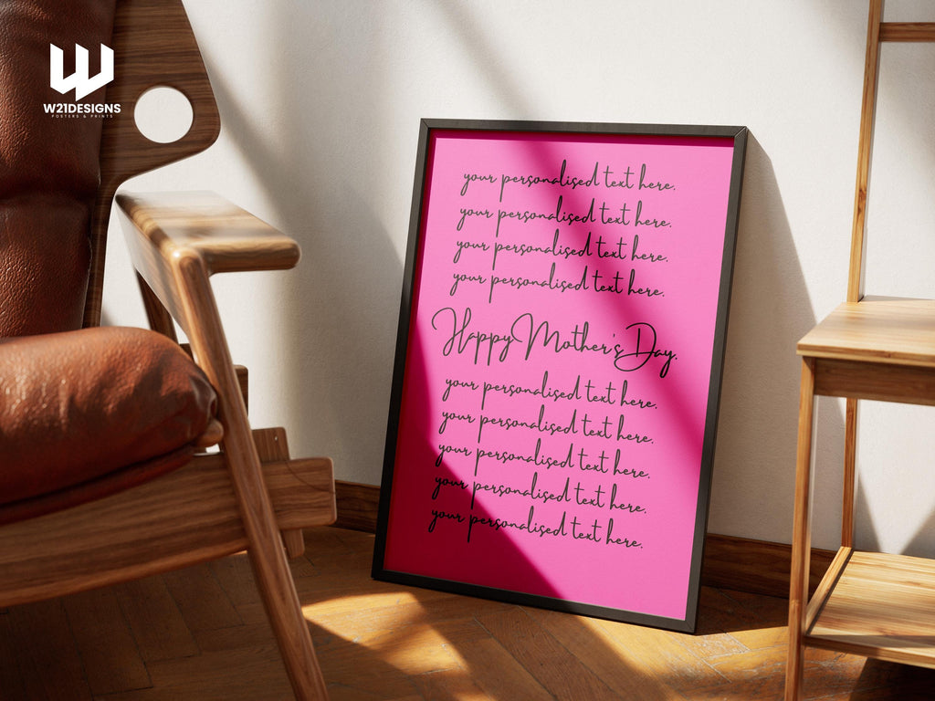 Personalized Mother's Day Print: Custom Text Gift