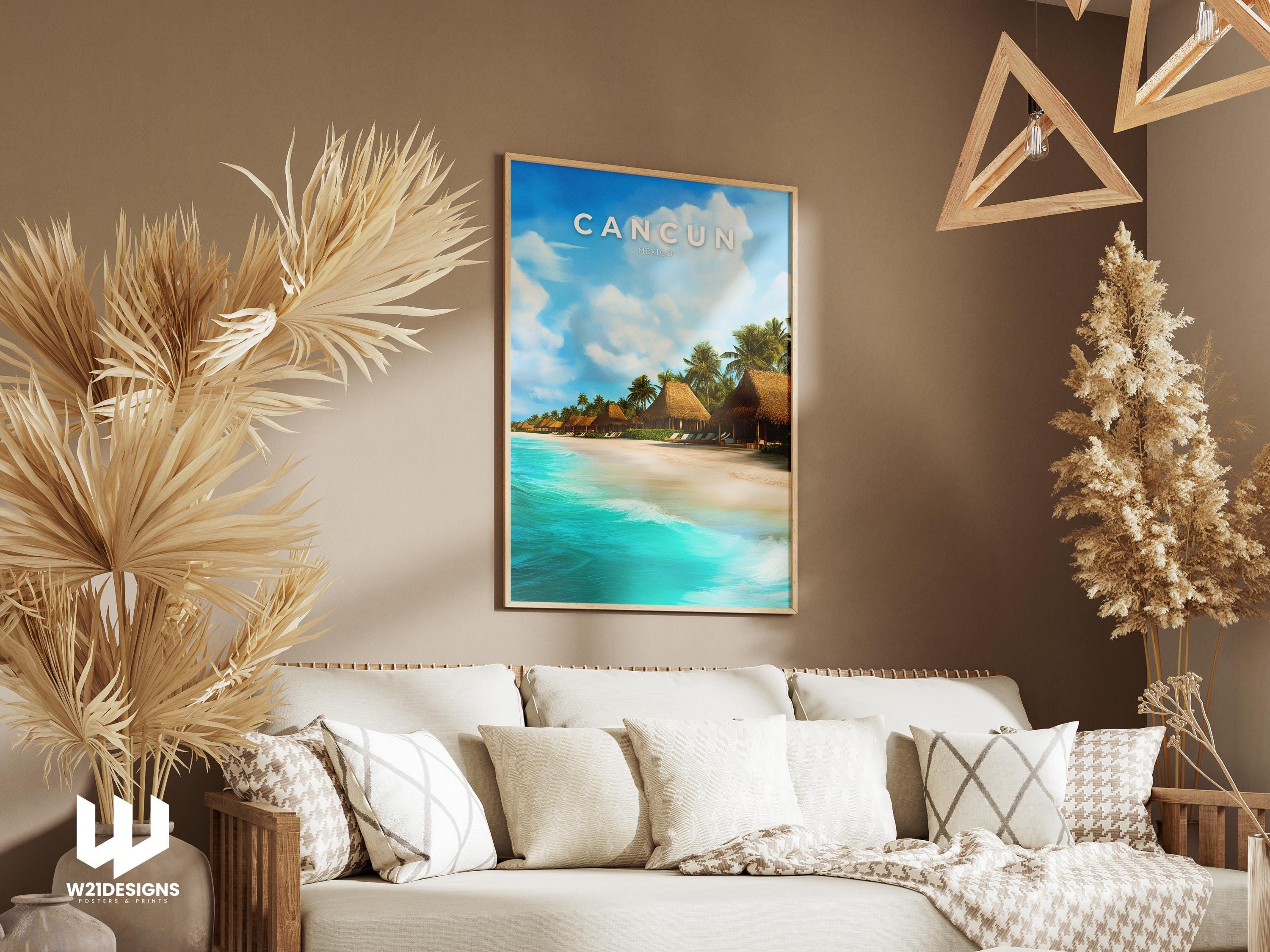 Cancun Beach Print: Tropical Mexico Coastal Wall Art