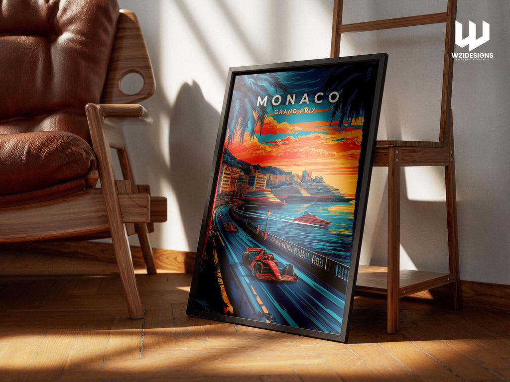 Monaco Grand Prix Travel Poster: French Riviera F1 Racing Art