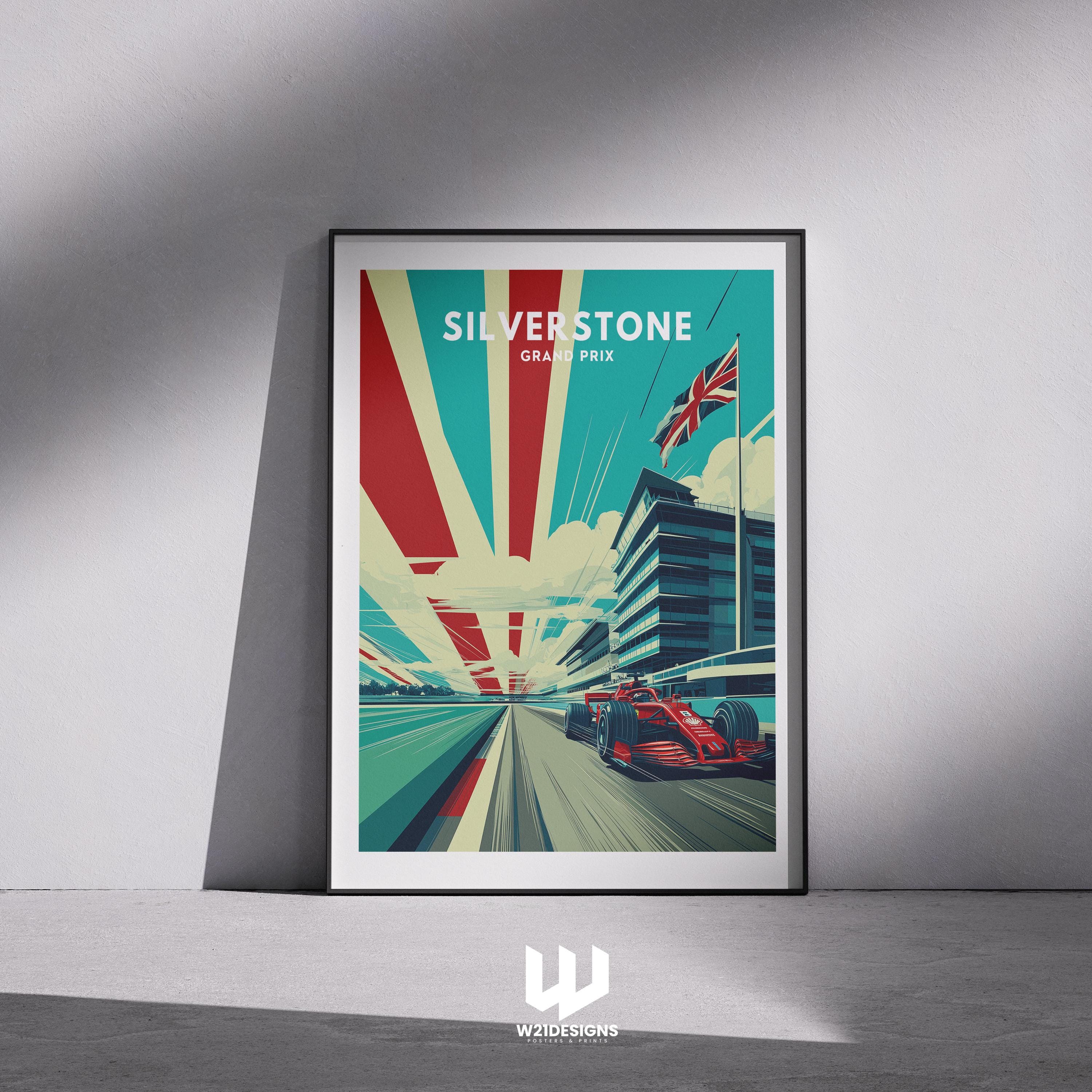 Silverstone Grand Prix Poster: Vintage F1 Racing Art Print