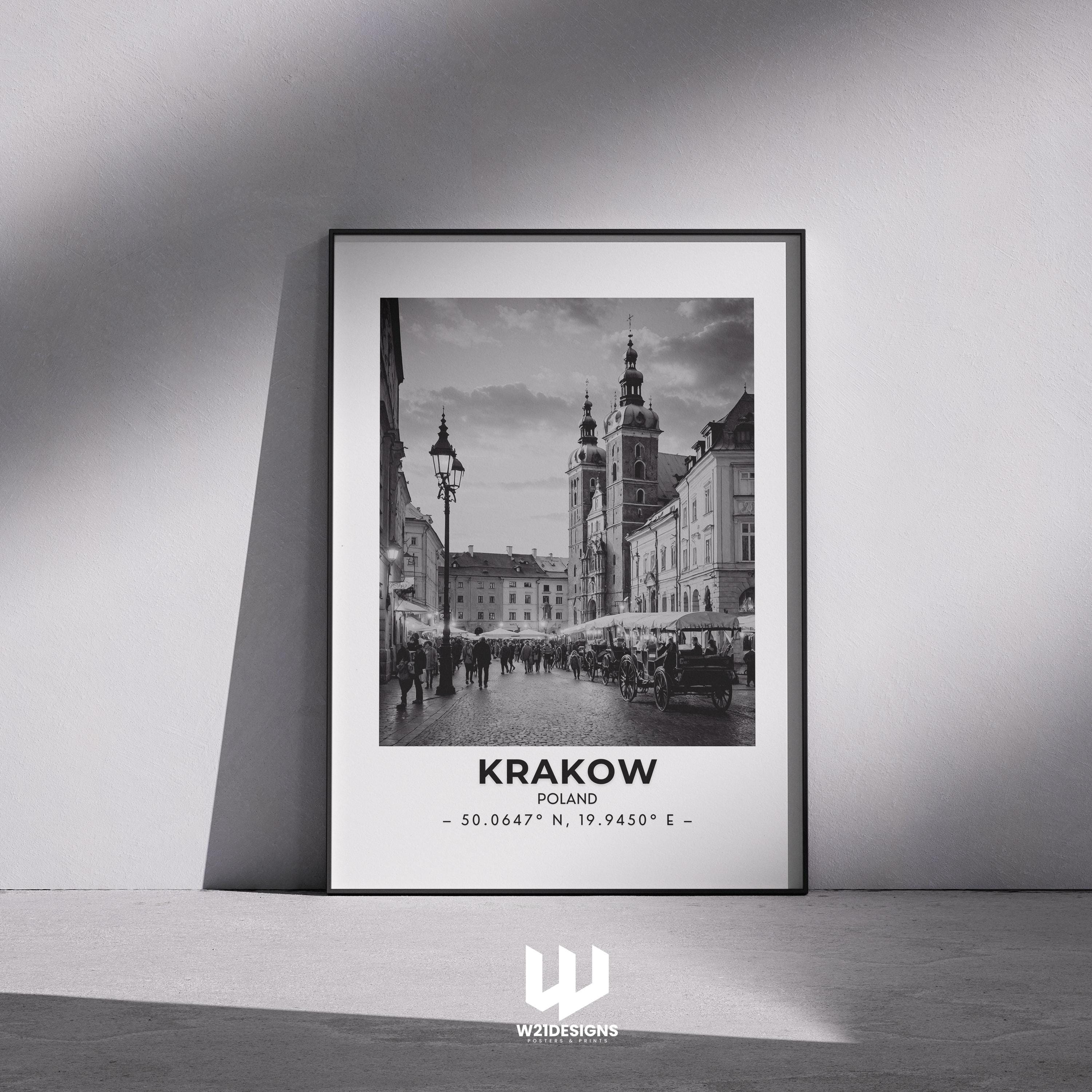 Krakow Poland Travel Print: Historic Cityscape Wall Art